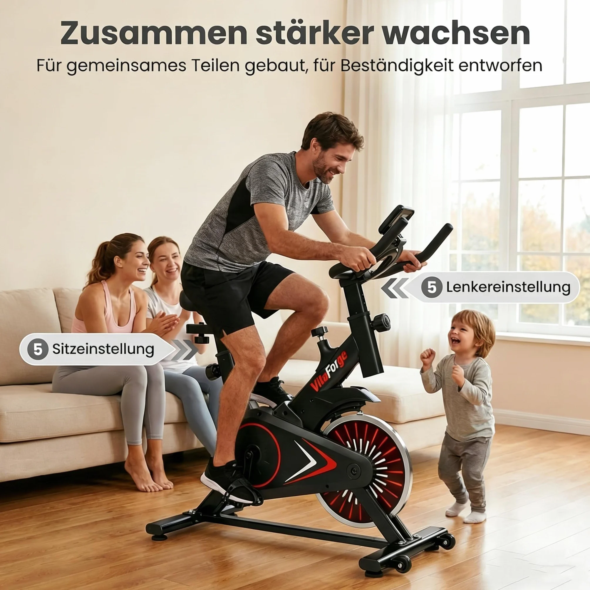 Domowy rower stacjonarny cichy z regulowanym oporem magnetycznym, regulowaną wysokością, sprzęt do treningu cardio w domu, z uchwytem na tablet, wytrzymały i przenośny rower do odchudzania i fitnessu