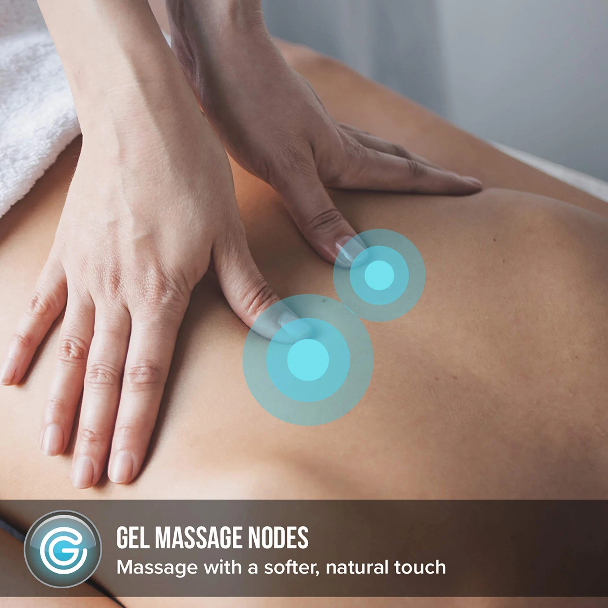 HoMedics Żelowa poduszka do masażu do ponownego ładowania, precyzyjny, głęboki masaż Shiatsu z technologią żelową i akumulatorem, wszechstronne zastosowanie, z funkcją podgrzewania
