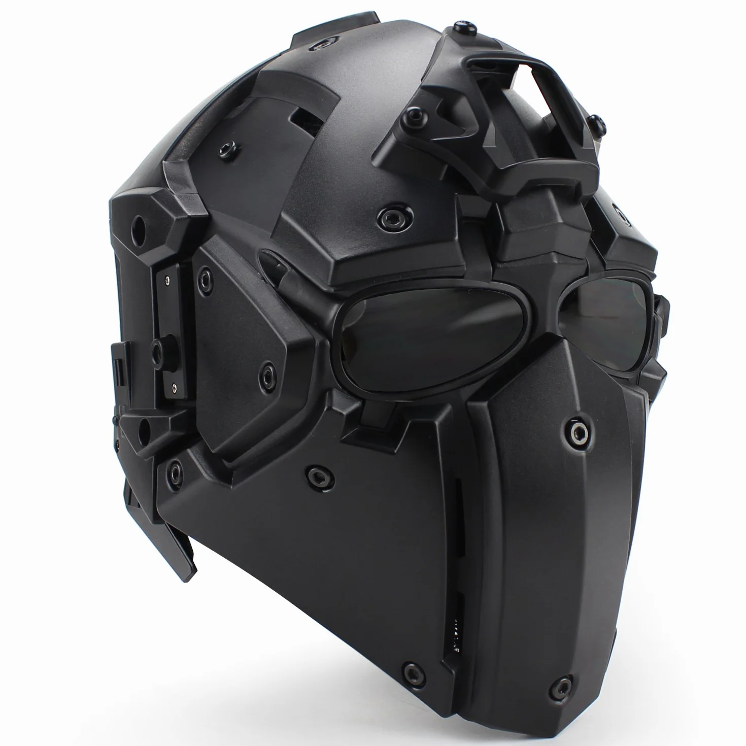 Taktyczny kask airsoft, kask ochronny na całą twarz z osłoną twarzy i goglami, używany do strzelania do paintballu, polowania, jazdy na motocyklu, rekwizytów filmowych, odgrywania ról itp.