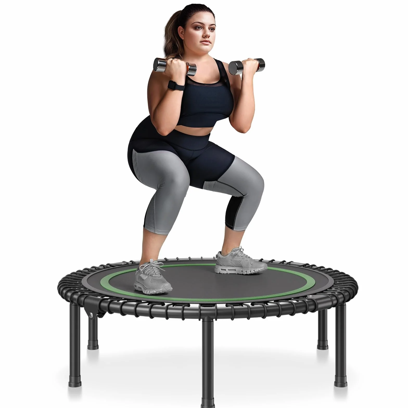VEVOR Mini składana trampolina fitness 1027 mm do ćwiczeń 150 kg stabilna do treningu w pomieszczeniach lub w ogrodzie