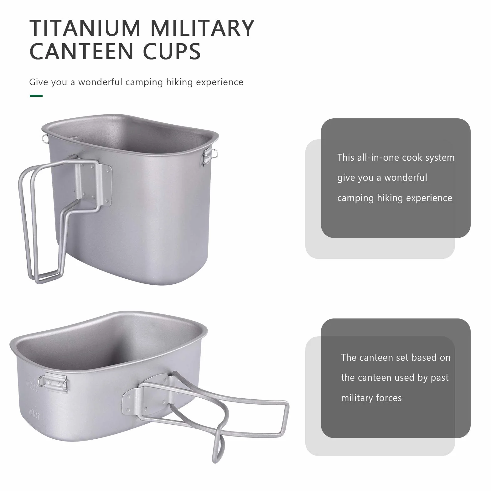 iBasingo Titan Ti2049C Wojskowa butelka na napoje kempingowa 1100 ml zestaw naczyń