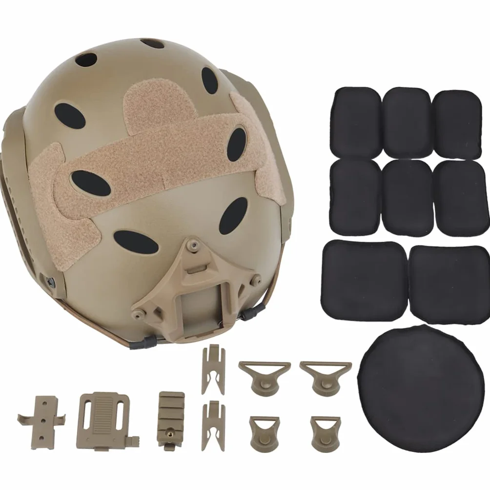 Airsoft Fast Helmet Taktyczny Hełm z Zestawem Słuchawkowym Wielokamowym i Kamuflażową Kasetą Farby CS