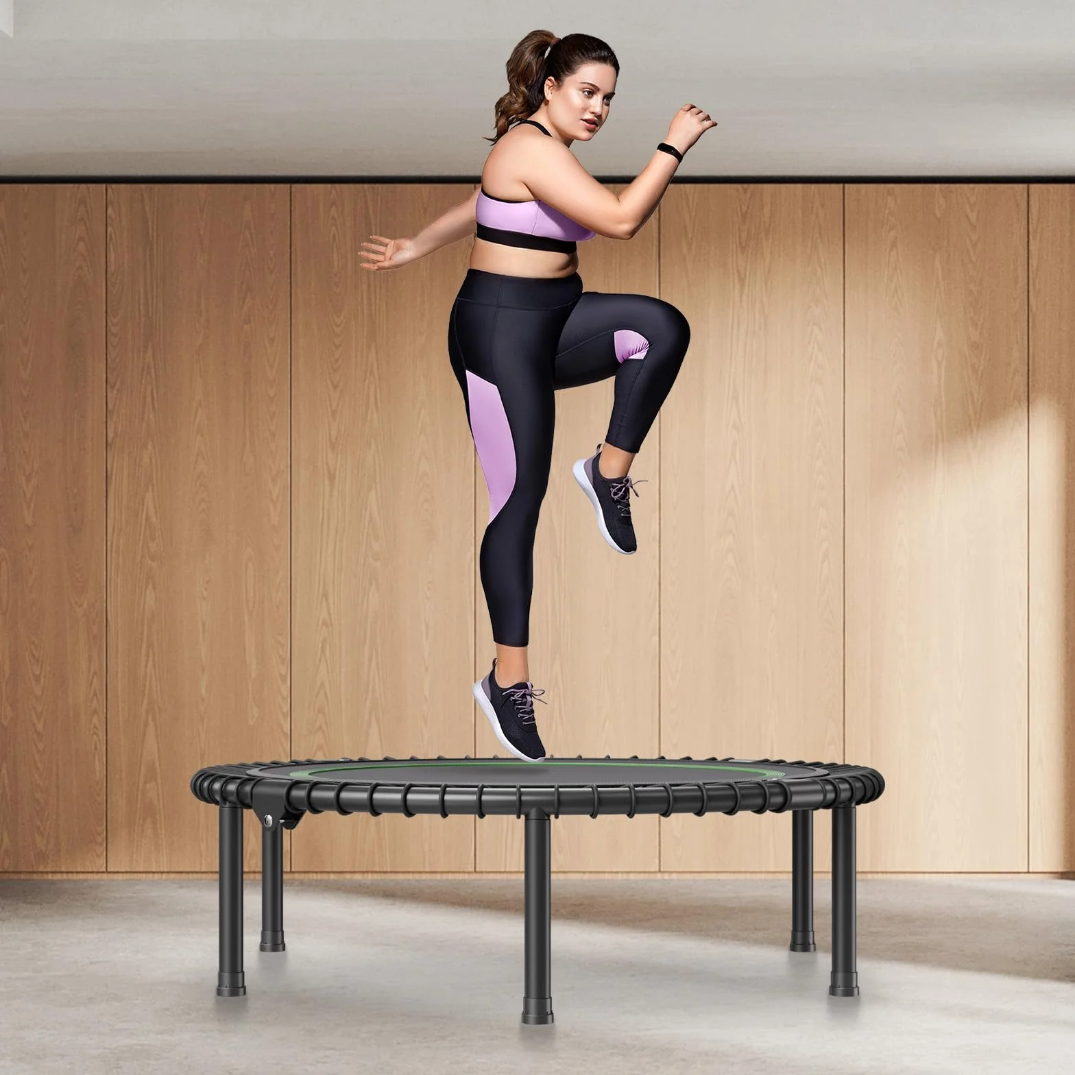 VEVOR Mini składana trampolina fitness 1027 mm do ćwiczeń 150 kg stabilna do treningu w pomieszczeniach lub w ogrodzie