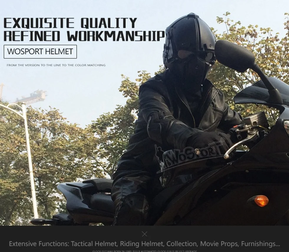 Taktyczny kask airsoft, kask ochronny na całą twarz z osłoną twarzy i goglami, używany do strzelania do paintballu, polowania, jazdy na motocyklu, rekwizytów filmowych, odgrywania ról itp.