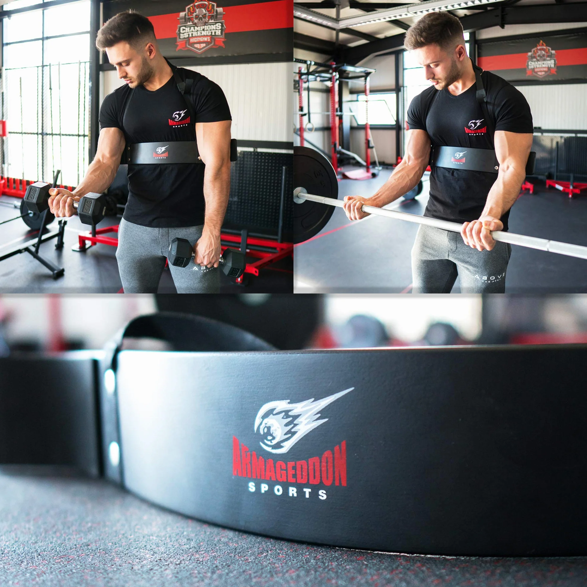 Premium Heavy Duty Arm Blaster + wysokiej jakości paski podnoszące, bomberka bicepsów, izolator bicepsów Arnold, wytrzymały wyrzutnia ramion, izolator zwijania ramion, zyskuje siłę w ramionach