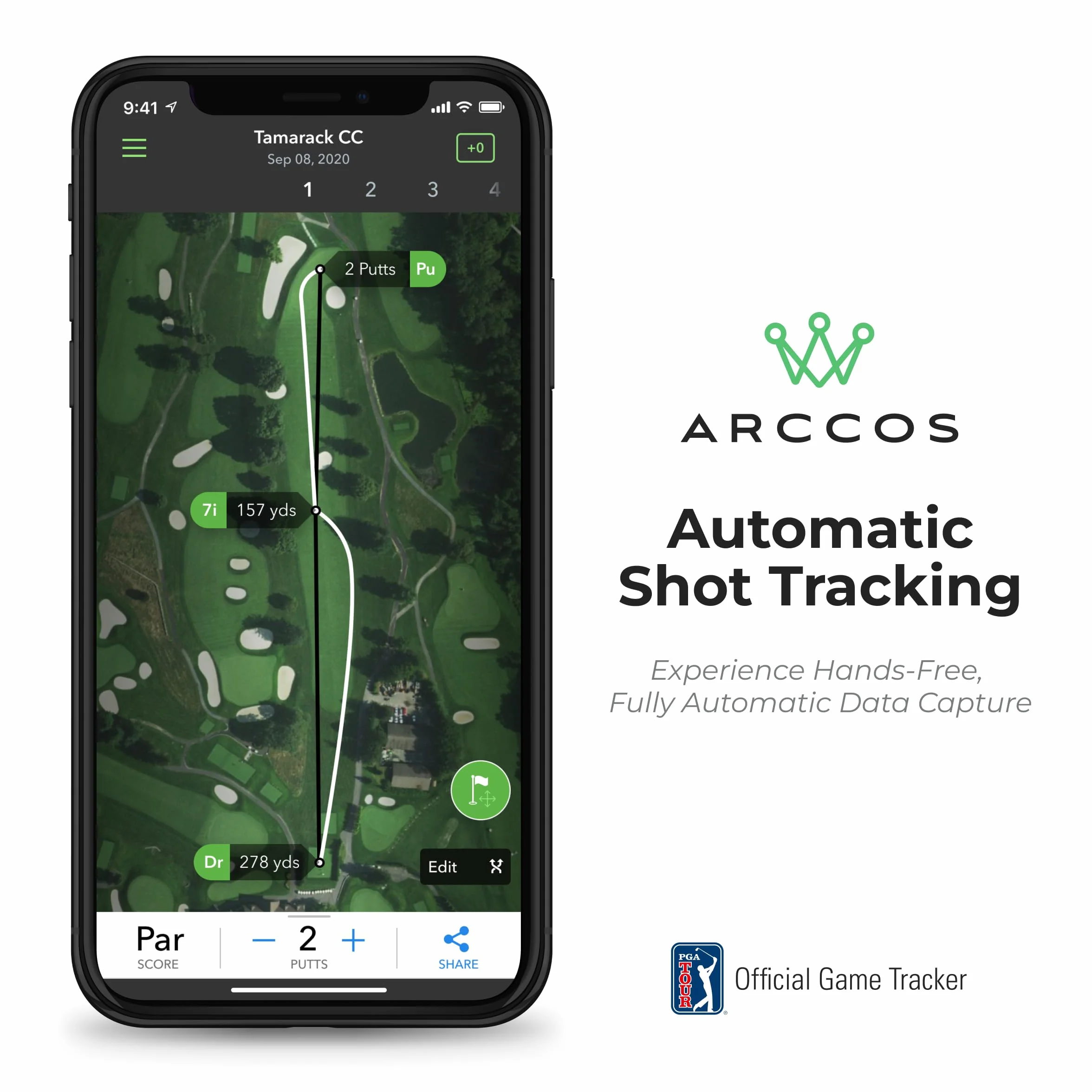 Arccos Golf Smart Sensors Swing Trainer Aid - pierwszy w historii dalmierz GPS zasilany przez AI Gen 3+