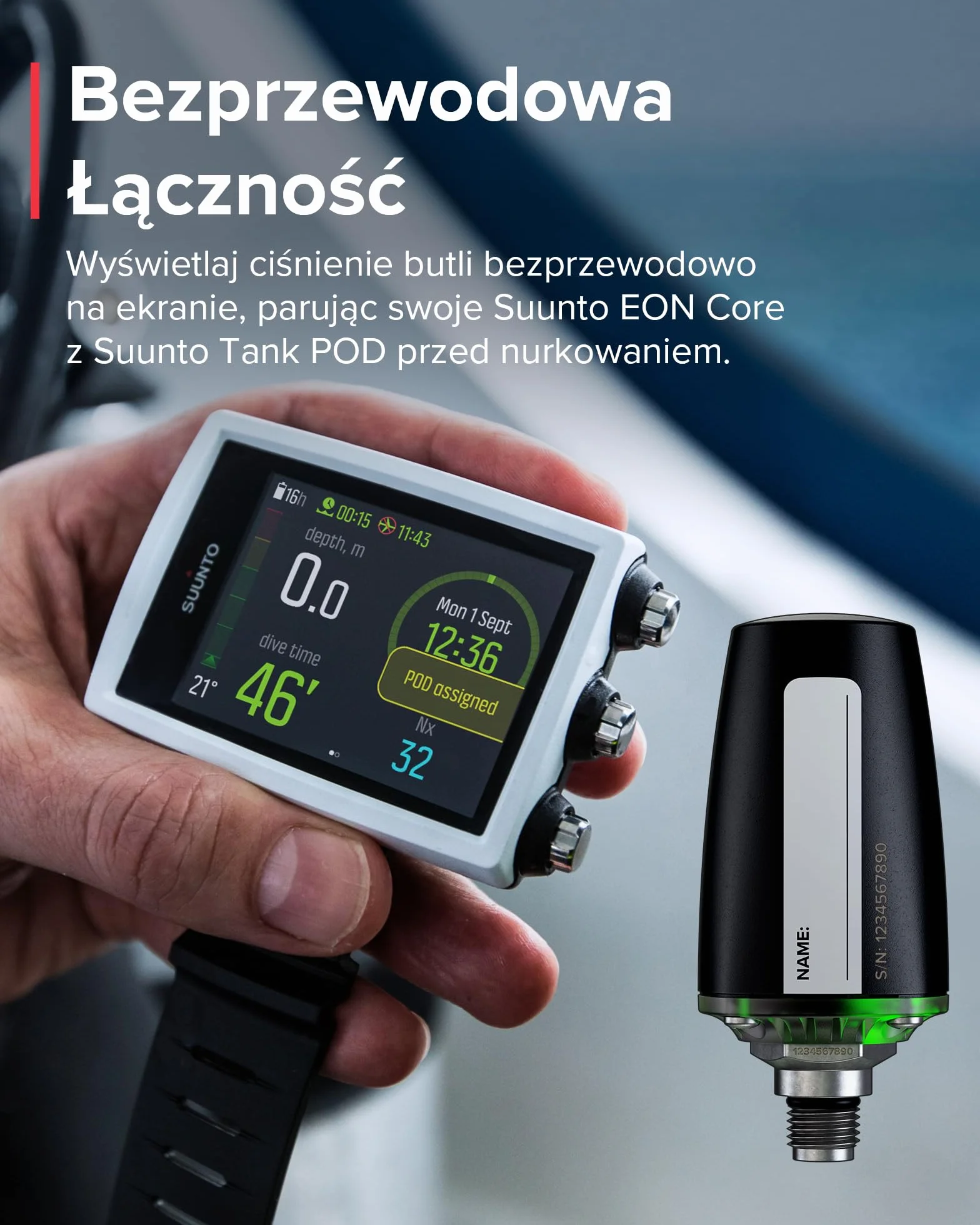 SUUNTO SS023081000 Zegarek do Nurkowania Dive Eon Core White, Biały, Uni Eu