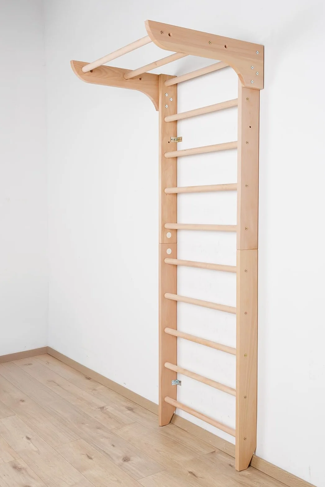Ściana gimnastyczna drewniana "Kinder-1-220" – Drabinka Gimnastyczna dla Dzieci i Dorosłych, Wall Bar do Home Gym, Kids Room, Fitness, Ćwiczenia i Zabawa, Swedish Ladder, Wooden wall bar