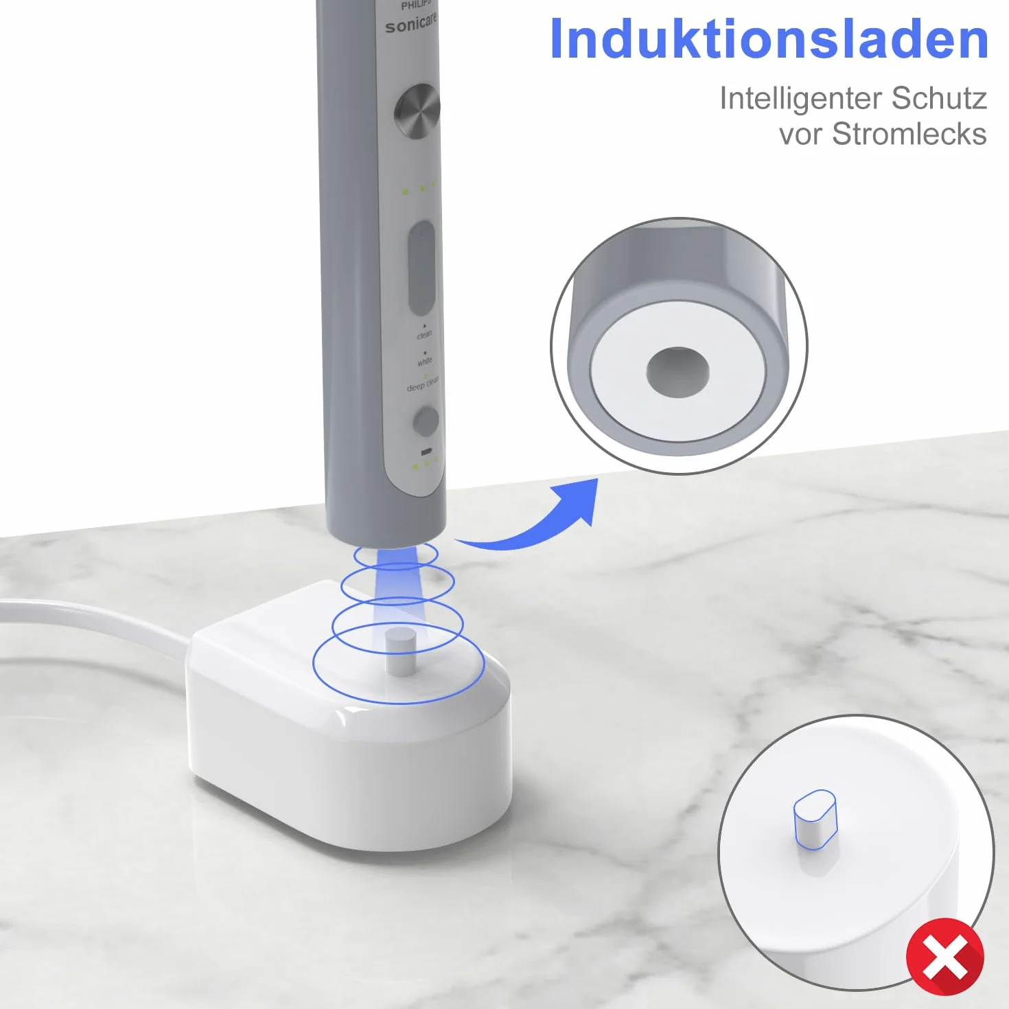 Ladowarka dla Philips Sonicare Ladegerät, HX6100 Elektryczne Szczeteczki do zębów Ladowarka dla Philips HX6000 HX6511 HX3000 HX8000 HX9000 HX6150 HX6750 Seria lan'qlanq