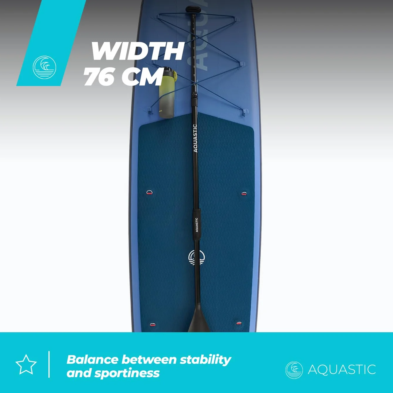AQUASTIC Touring Pro 14'0″ deska SUP Touring 427 x 76 x 15 cm 355 l 170 kg PCW 2200 g/m² EVA