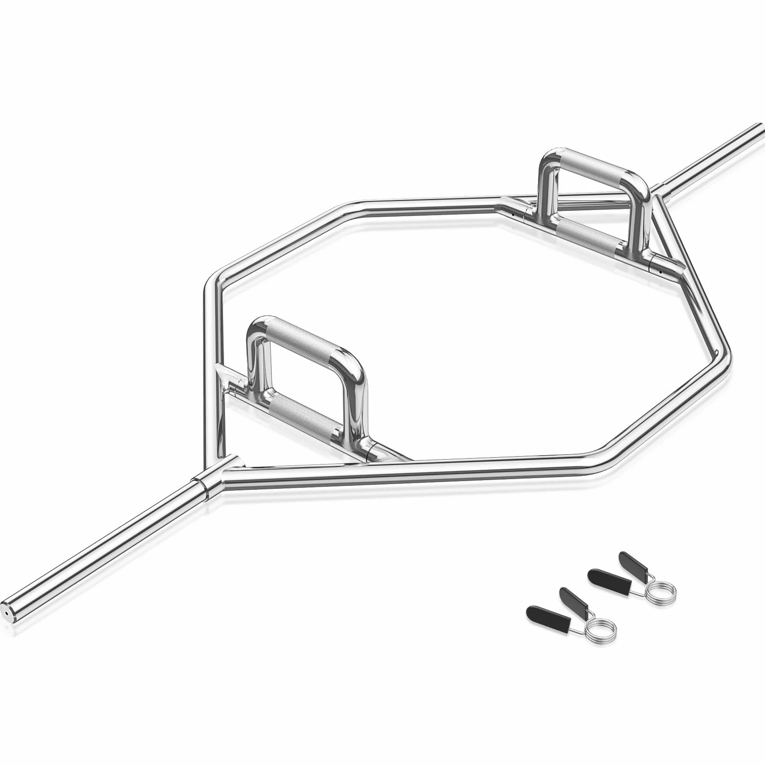 COSTWAY Trap Bar 142 cm Sztanga do Hantli z Uchwytem Sześciokątnym 25 mm, Obciążenie do 226 kg