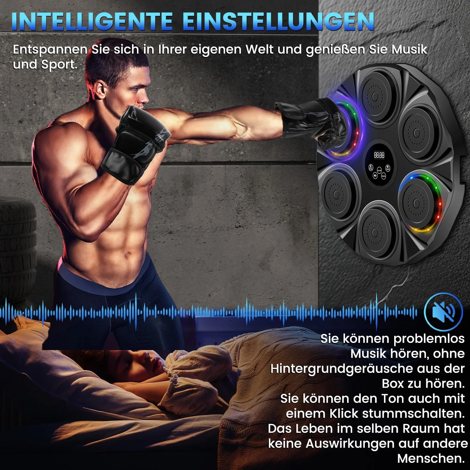 semai Music Boxing Machine, maszyna bokserska LED, montowany na ścianie, obsługuje Bluetooth, 9 trybów prędkości i tryb liczenia