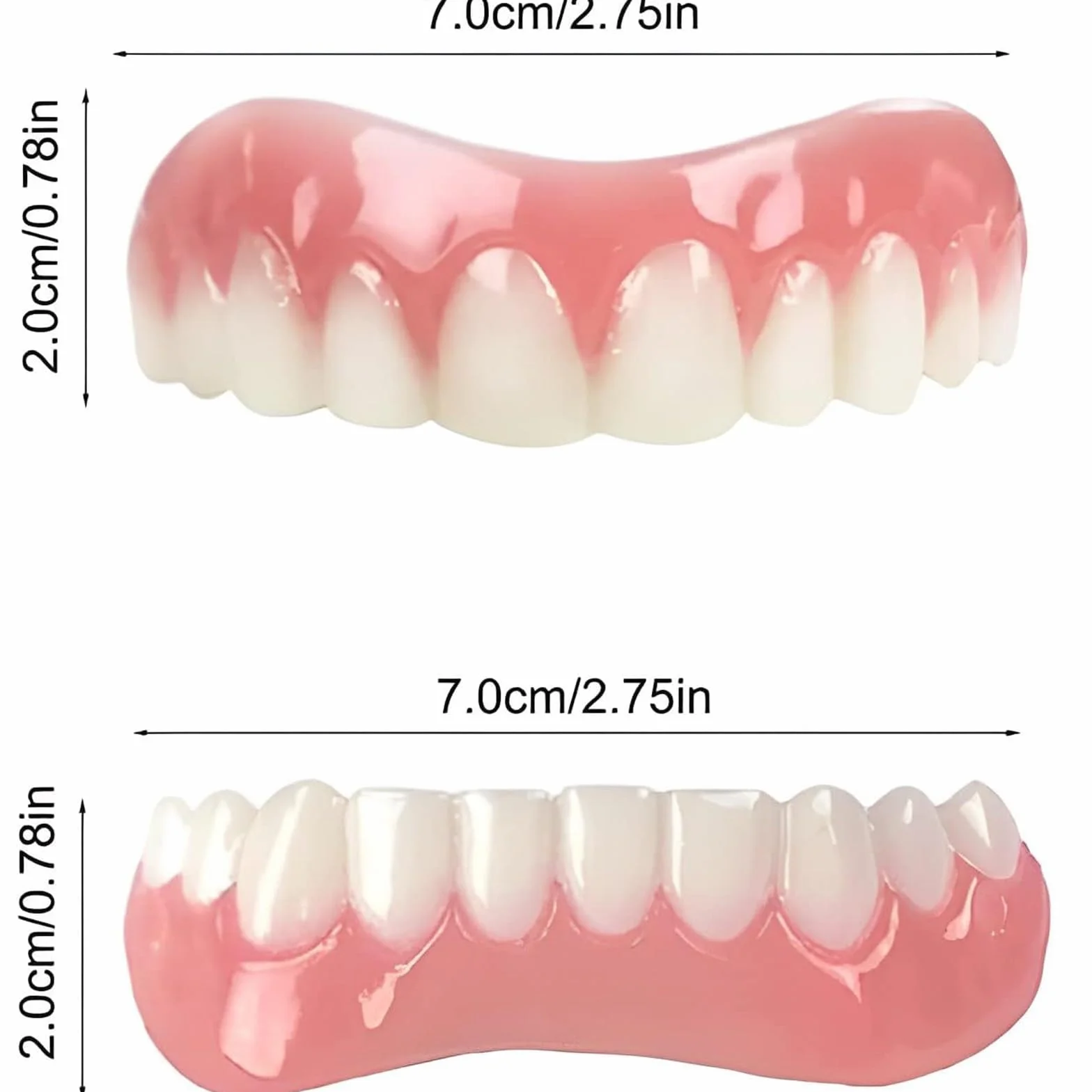Snap on Perfect Smile Sztuczne Zęby 1 Pary Zatrzaskowe Silikonowe Forniry, Tymczasowe Wybielanie Proteza Okładka Górne I Dolne, Licówki Natychmiastowe Protezy Dla Mężczyzn I Kobiet Dorosły