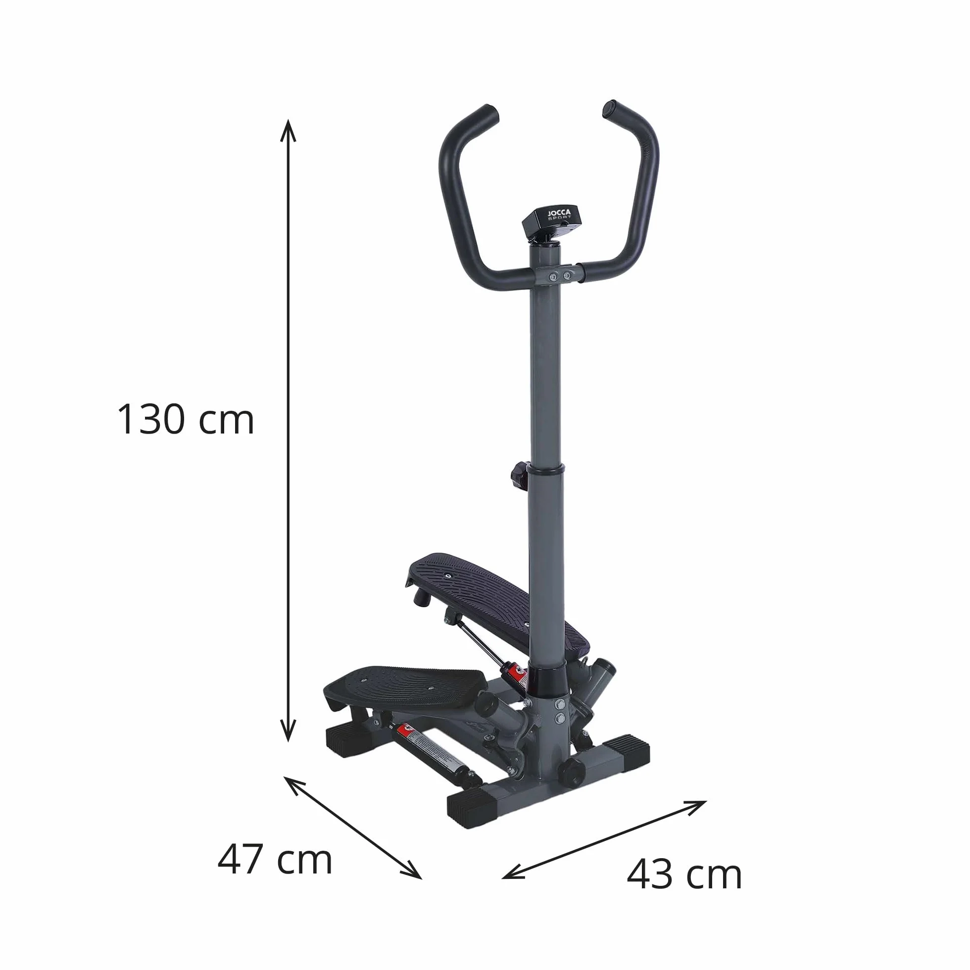 Jocca 6107 Stepper Obrotowy z Wyświetlaczem LCD, Srebrno-Czarny, Maksymalne Obciążenie 100 kg