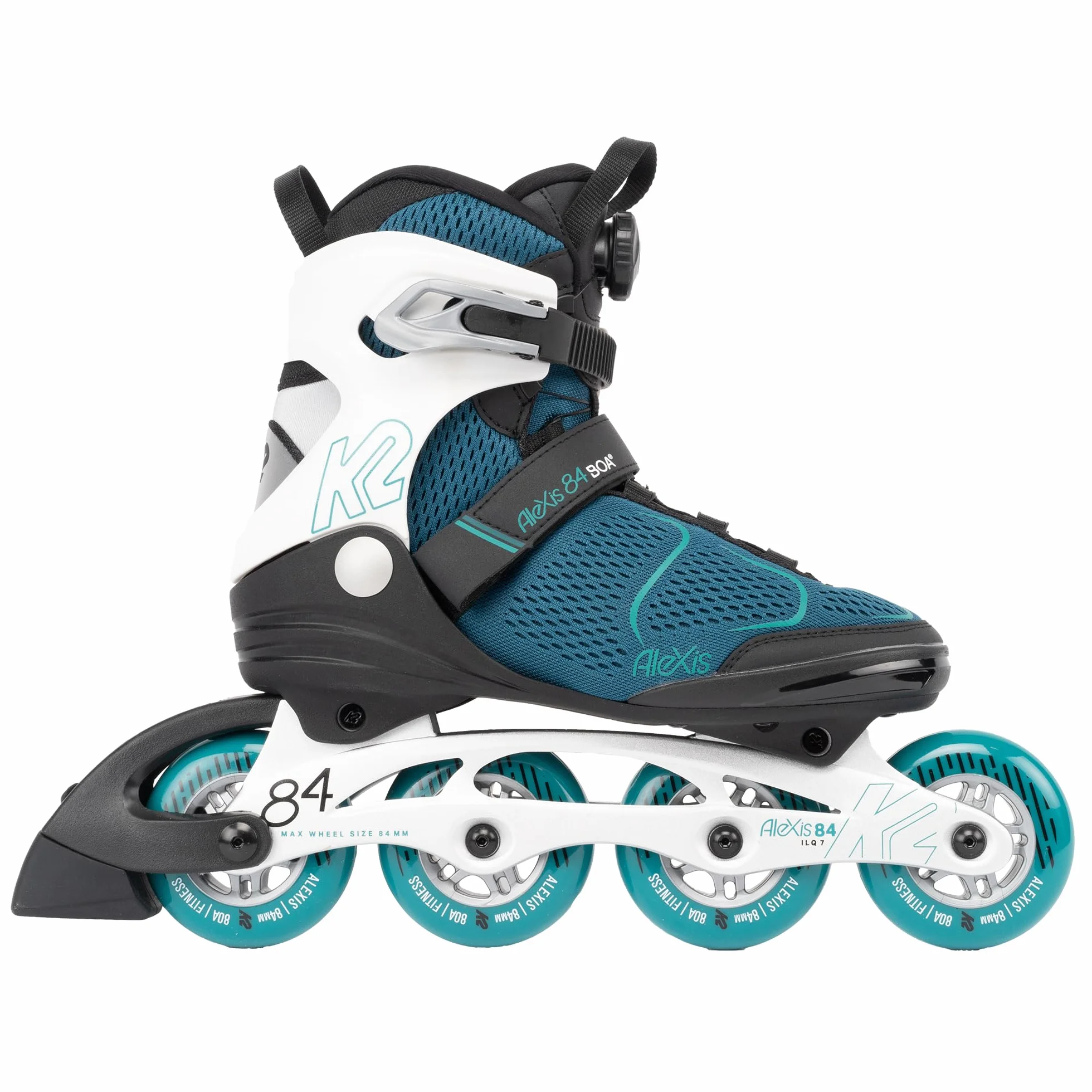 K2 Alexis 84 Boa Inline Łyżworolki turkusowe - białe