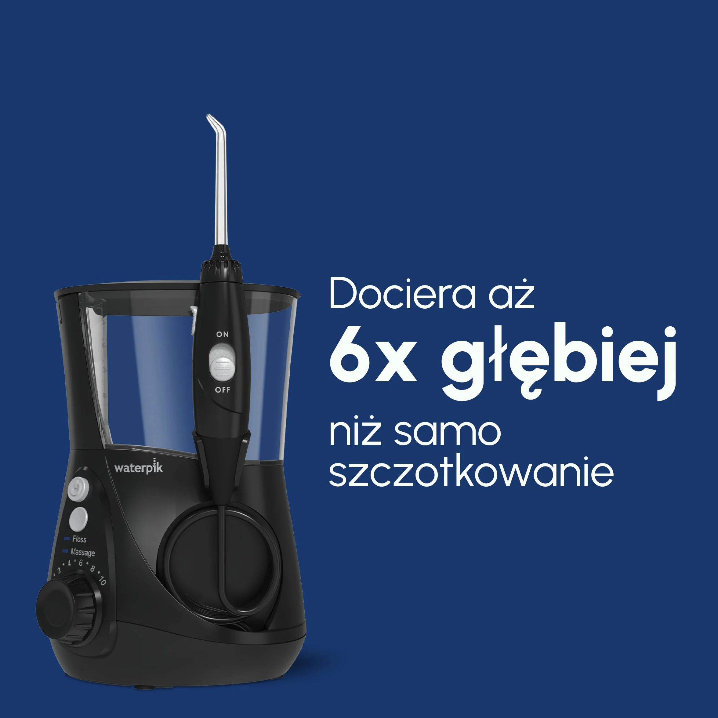 Waterpik Irygator Ultra Professional, 6 Końcówek, Zaawansowana Kontrola Ciśnienia z 10 Trybami, Skuteczne Usuwanie Płytki Nazębnej, Kolor Biały, 650 ml (WP-660EU)