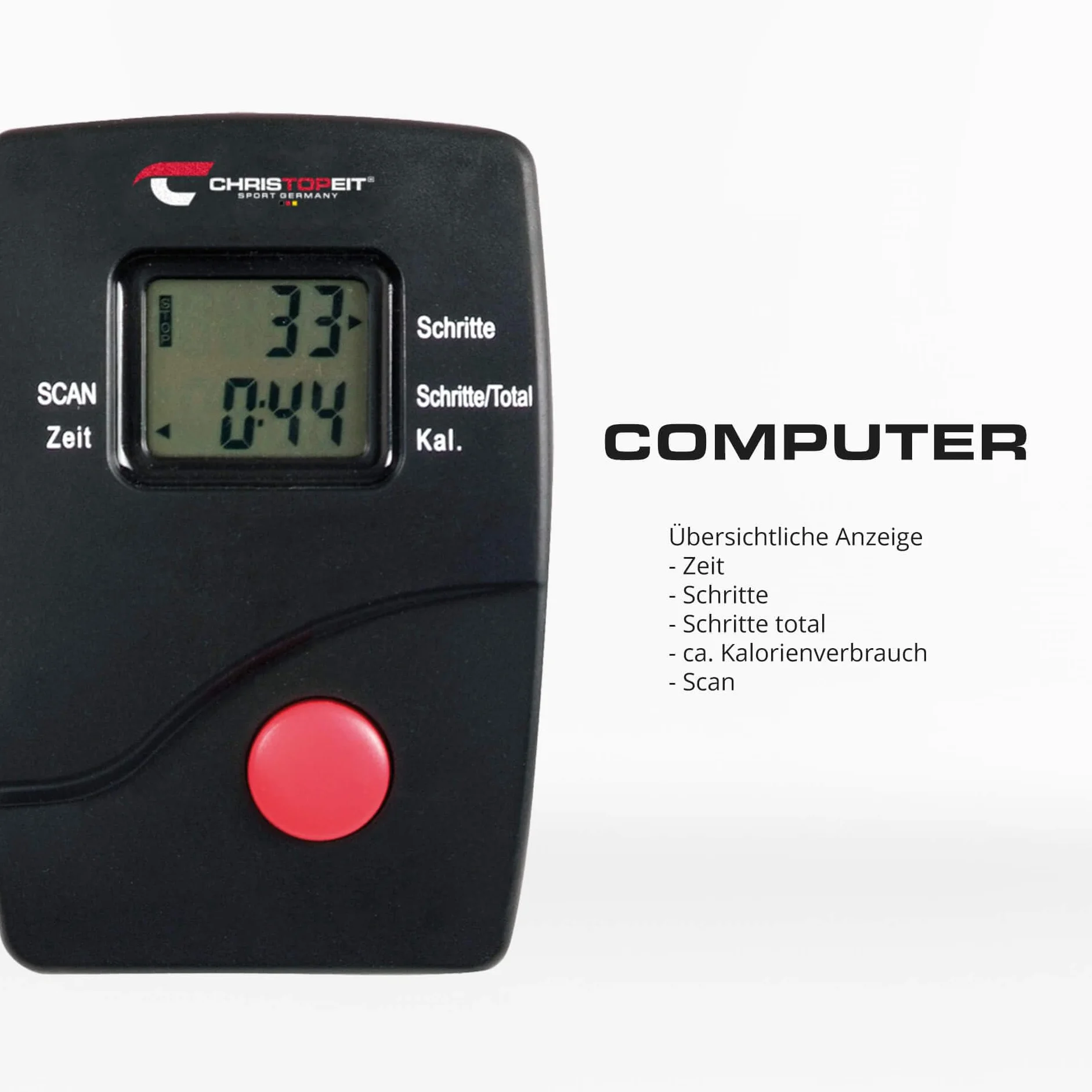 Christopeit Sport składany trenażer eliptyczny orbitrek stepper LCD do 100 kg