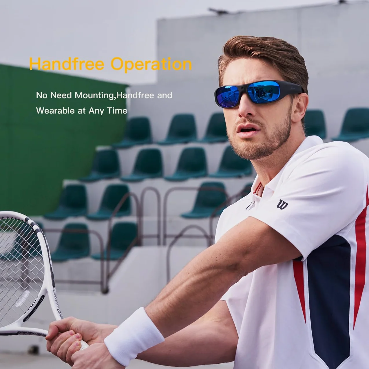 OHO Video Sunglasses, Sports Action Camera with Built-in Memory and Polarized UV400 Protection Safety Lenses,Unisex Sport Design