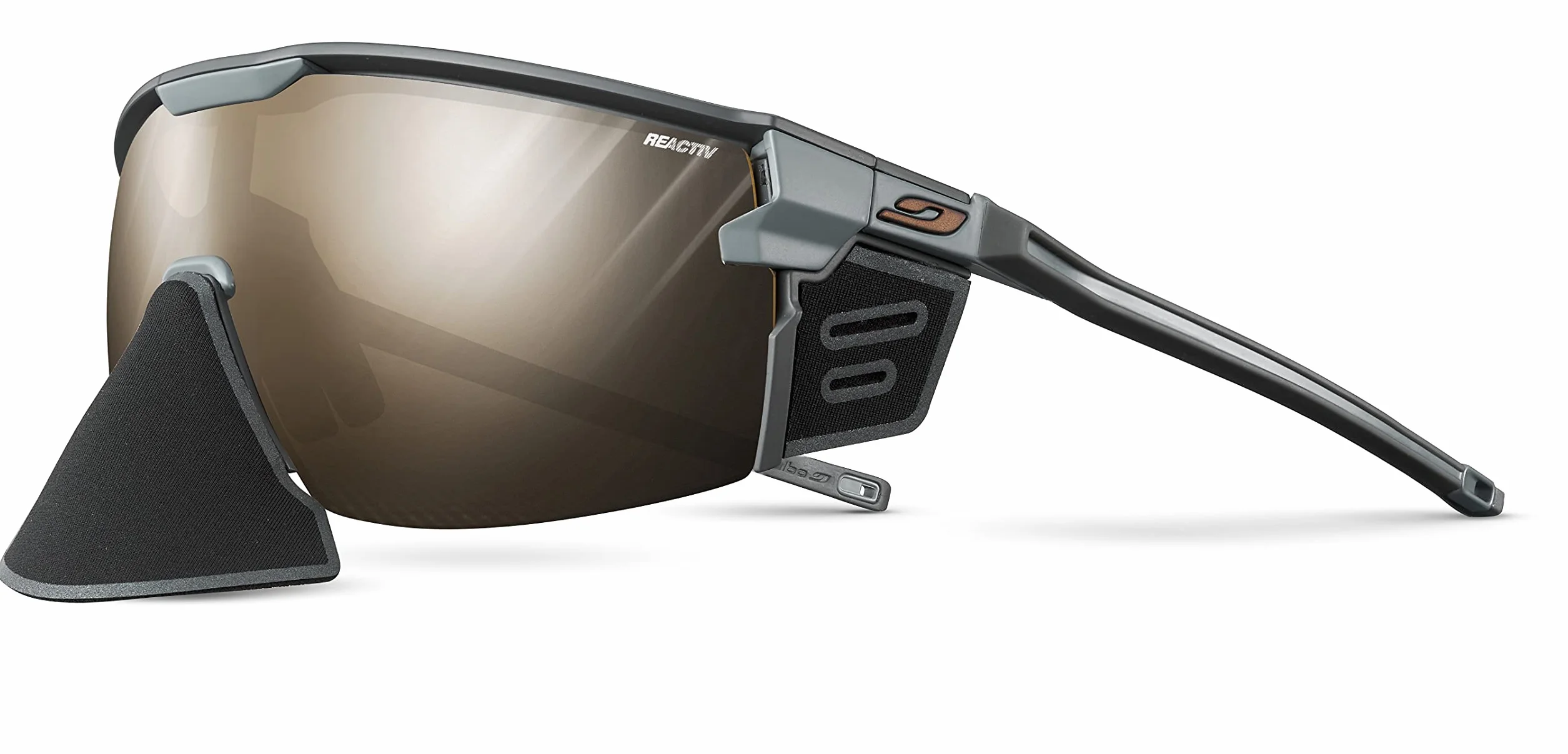 Julbo Ultimate Cover okulary przeciwsłoneczne, szare/szare, jeden rozmiar, szary/szary, Rozmiar uniwersalny