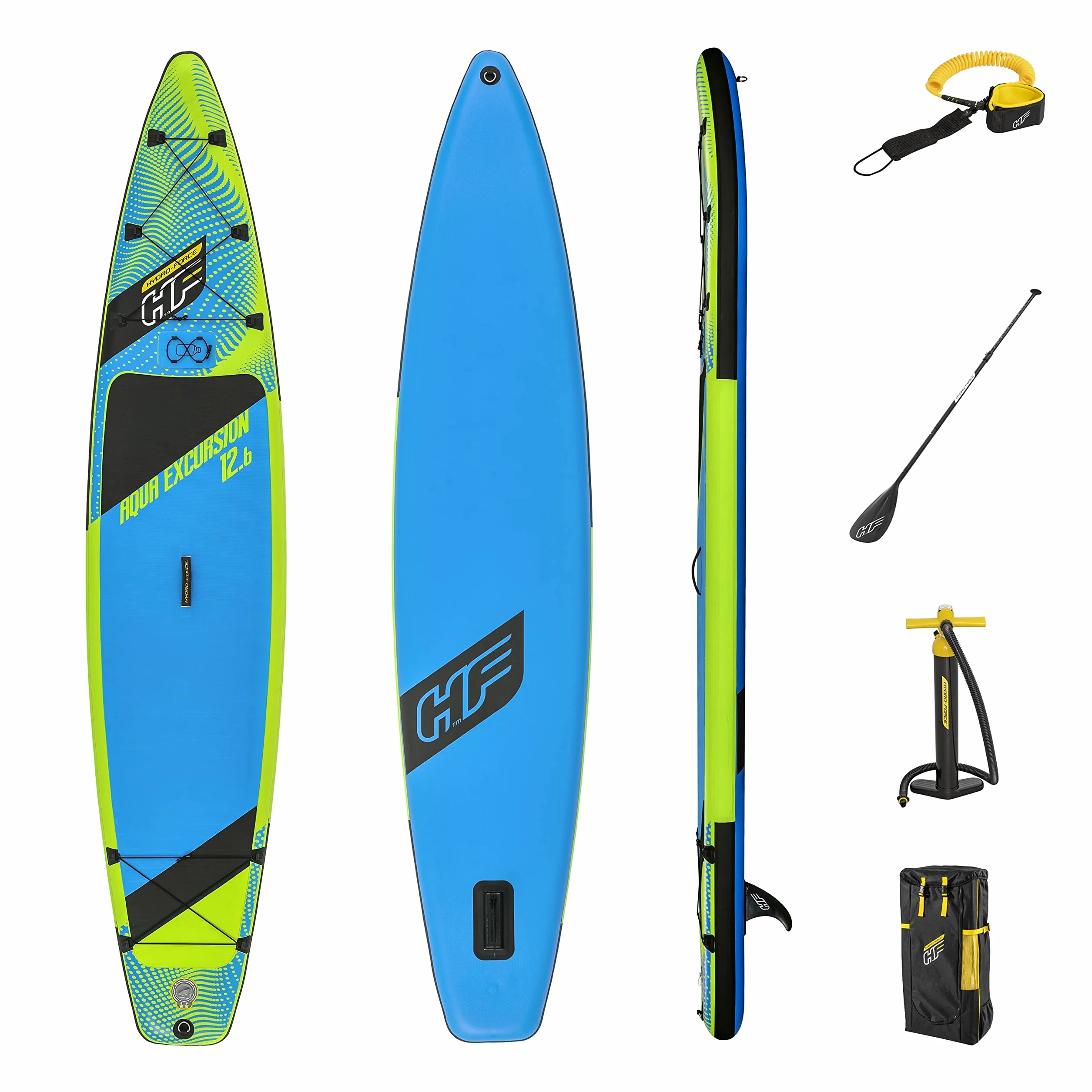 Bestway Hydro-Force Aqua Excursion Tech nadmuchiwany zestaw desek SUP z pompką ręczną, plecakiem