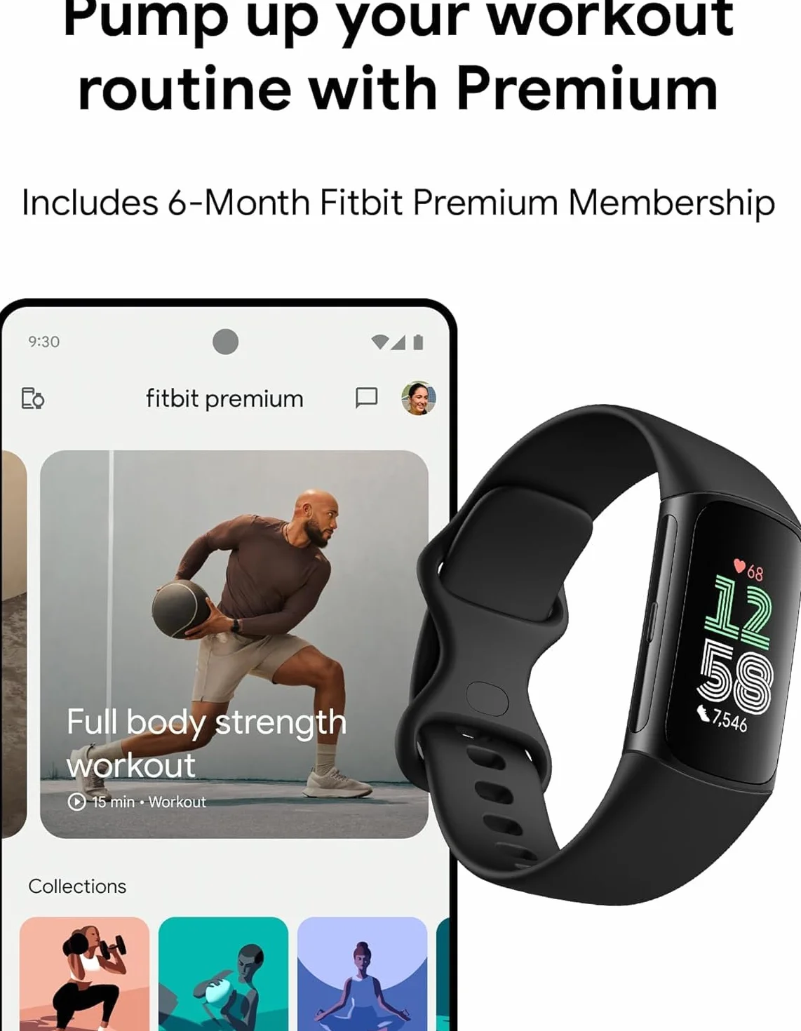 Fitbit Charge 6 Amoled Activity Tracker Black