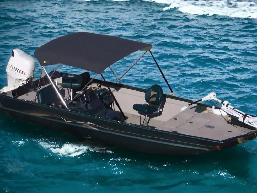 Oceansouth Blat Bimini ze stali nierdzewnej 3 łuki zintegrowany bagażnik Pacific Blue 1,7-1,9 m