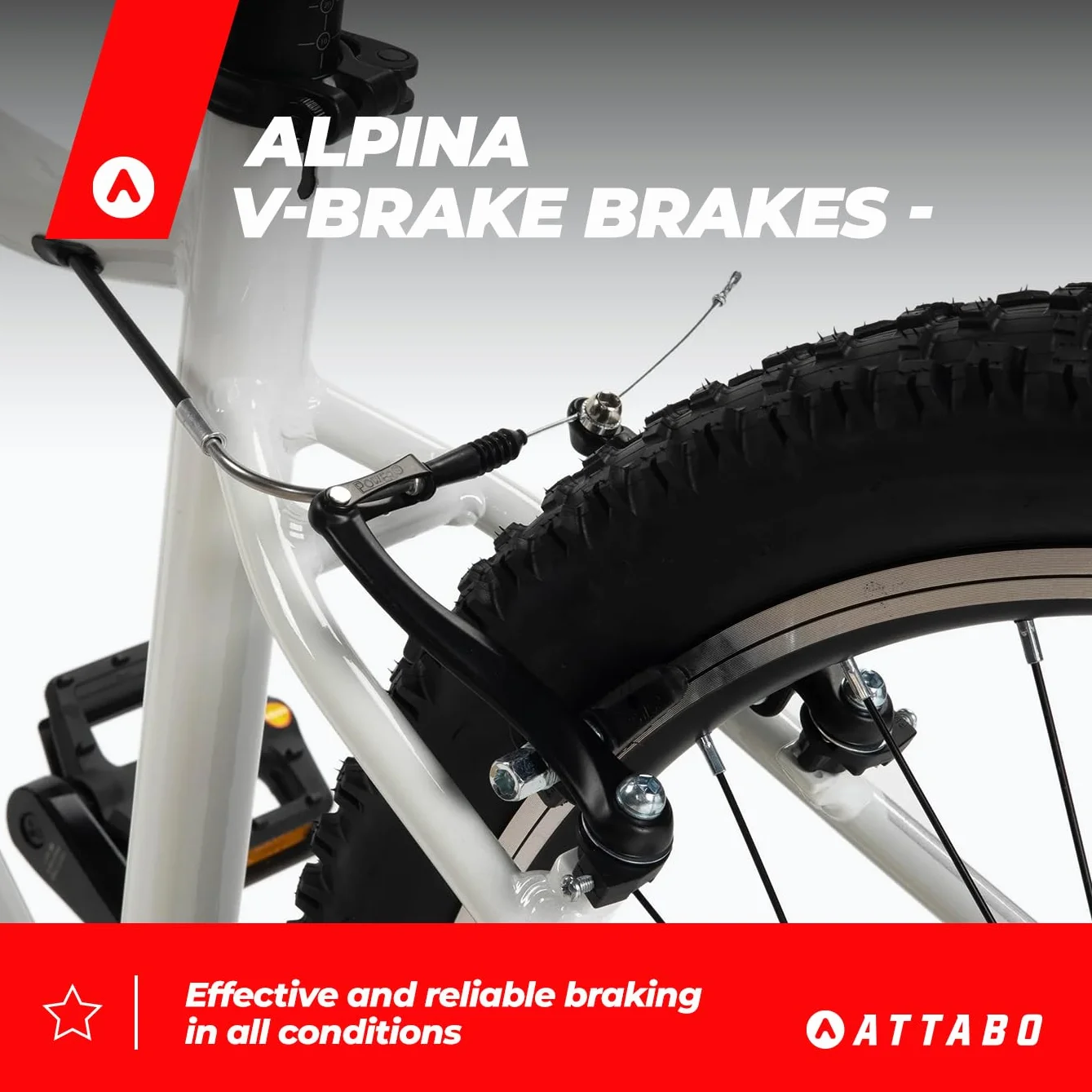 Rower Górski ATTABO ALPE 1.0 27.5" Aluminiowa Rama 17" 21-biegowa V-Brake Biały