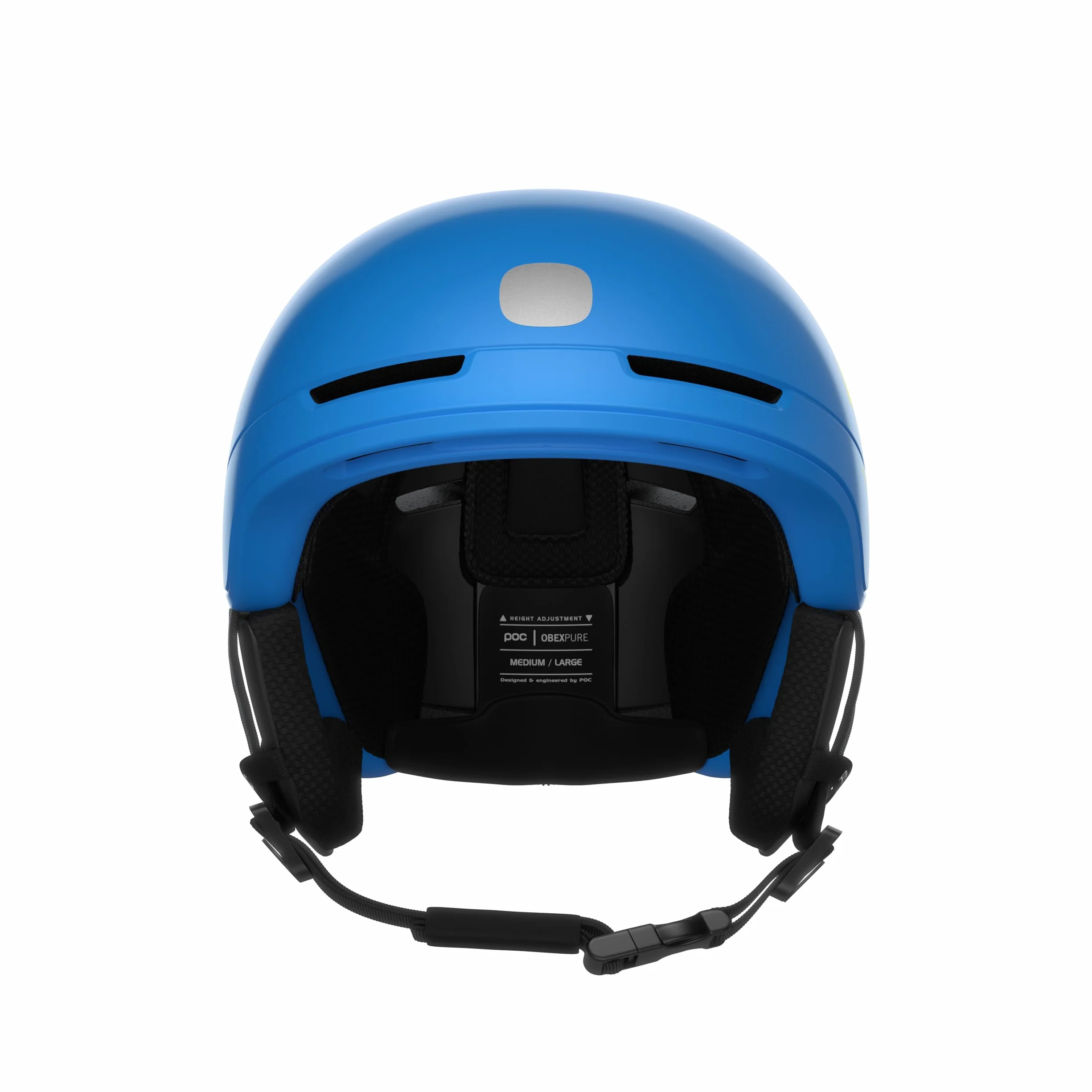 POC POCito Obex MIPS – lekki i regulowany kask narciarski i snowboardowy dla dzieci z odblaskiem RECCO, fluorescencyjny niebieski, XXS (48-52 cm)