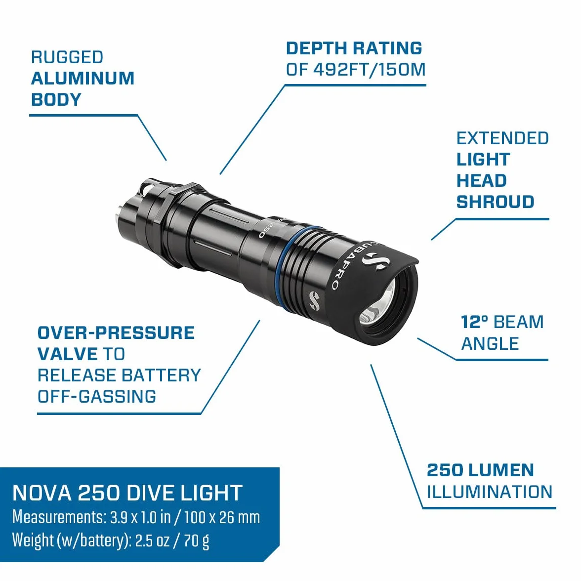 SCUBAPRO Nova 250 Dive Light
