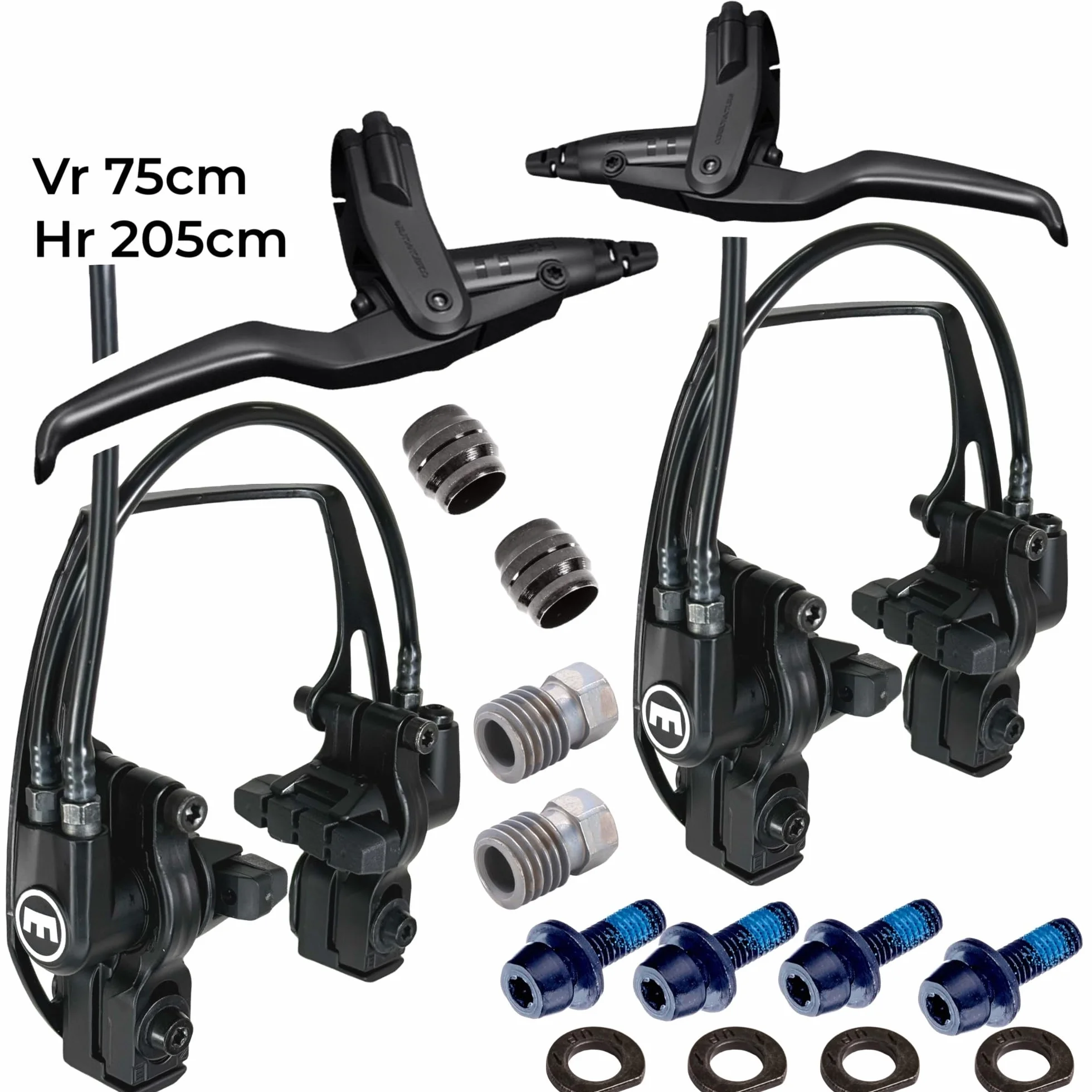 F26 Magura HS11 Hamulce hydrauliczne na felgach rowerowych Carbotecture Easy Mount Set Evo2 Vr+Hr czerwone klocki na felgi aluminiowe