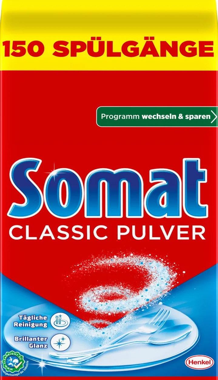 Somat Klasyczny proszek, środek do mycia w zmywarce, duże opakowanie, 3 kg, do codziennego czyszczenia z doskonałym połyskiem