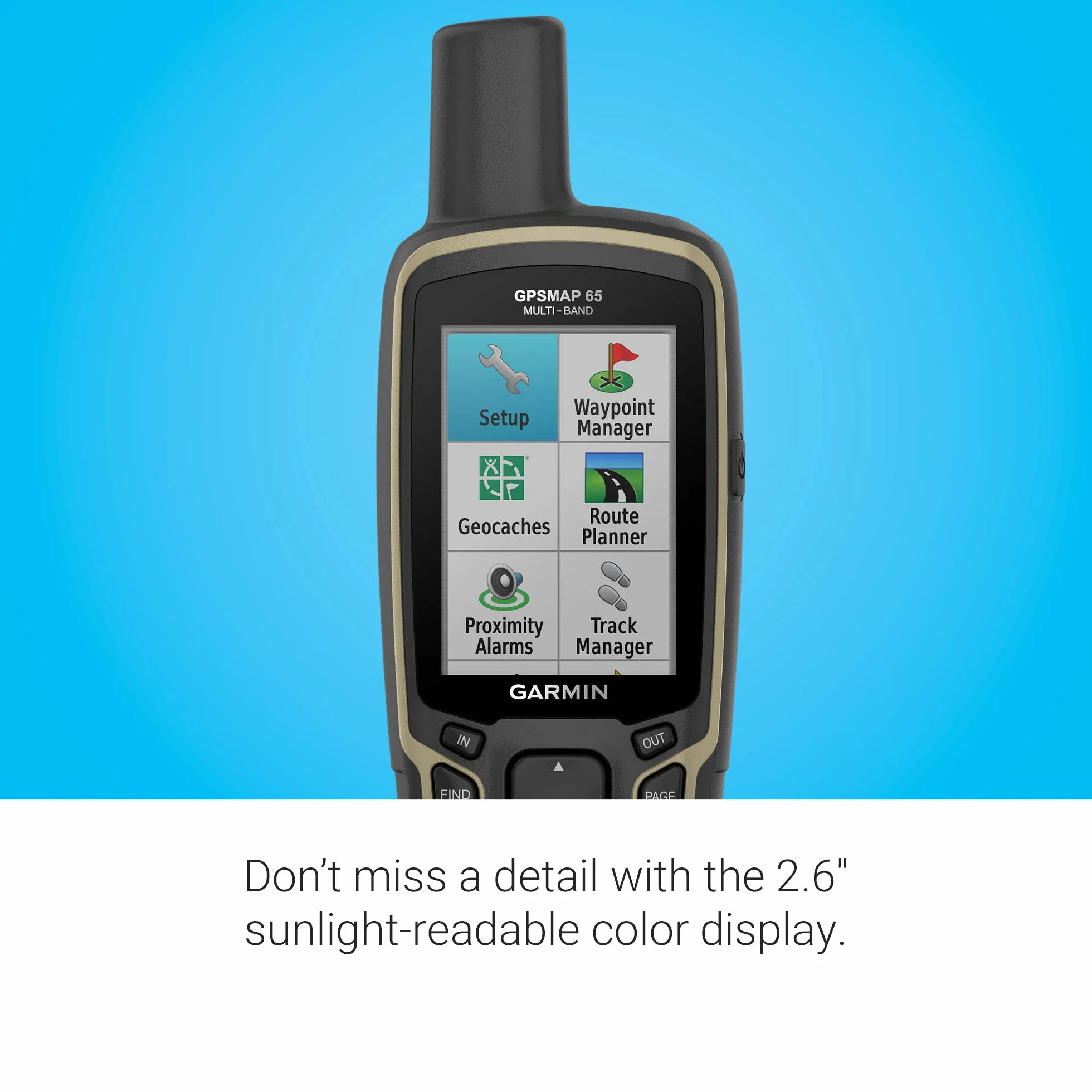 Garmin GPSMAP 65 – wytrzymała nawigacja GPS z fabrycznie zainstalowaną mapą Europy TopoActive i kolorowym wyświetlaczem o przekątnej 2,6". Najlepsza nawigacja dzięki 5 systemom satelitarnym i technologii wielu częstotliwości, wodoszczelność.