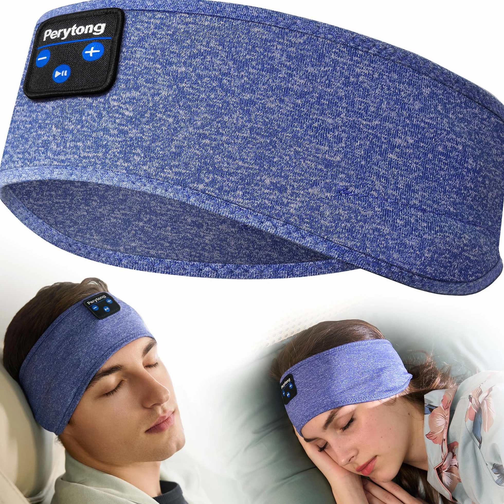 Słuchawki do spania Opaska do spania Bluetooth, słuchawki do spania Perytong Słuchawki sportowe z pałąkiem na głowę, Ultra-miękki pałąk Bluetooth dla śpiących z boku, Prezenty do spania dla
