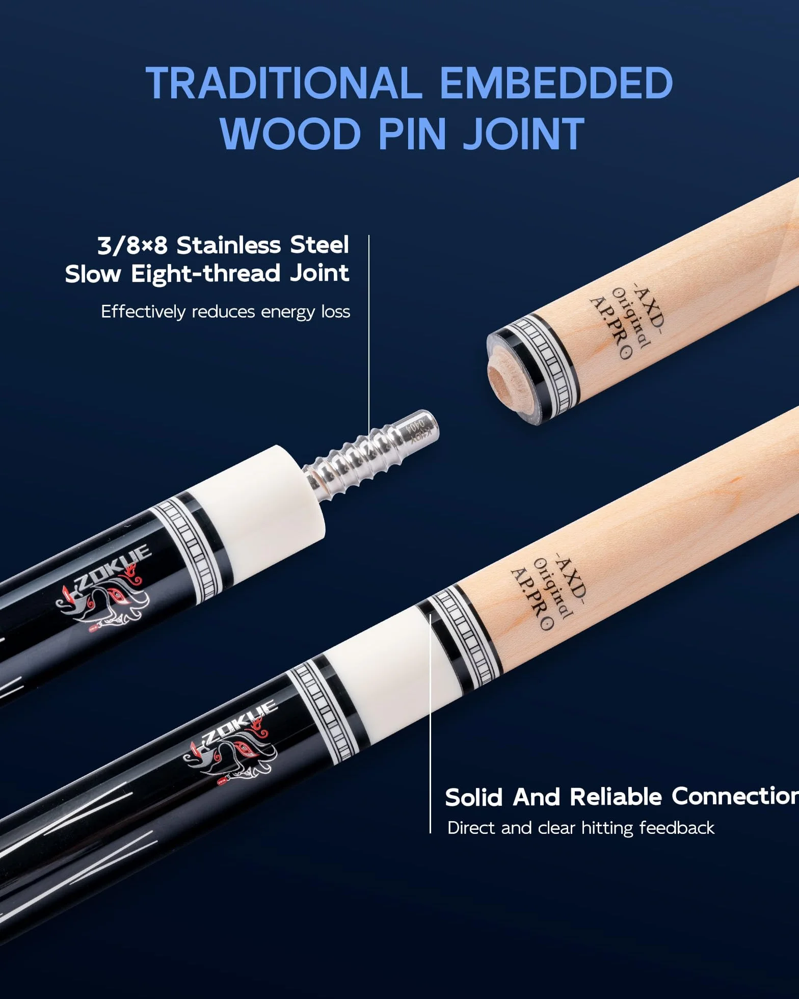 KONLLEN Kij basenowy Pro Taper kanadyjski klon bilardowy kije bilardowe dla dorosłych z trzonkiem o niskim odchyleniu (końcówka 10,5 mm/11,5 mm/12,5 mm), profesjonalny zestaw kijek bilardowych z