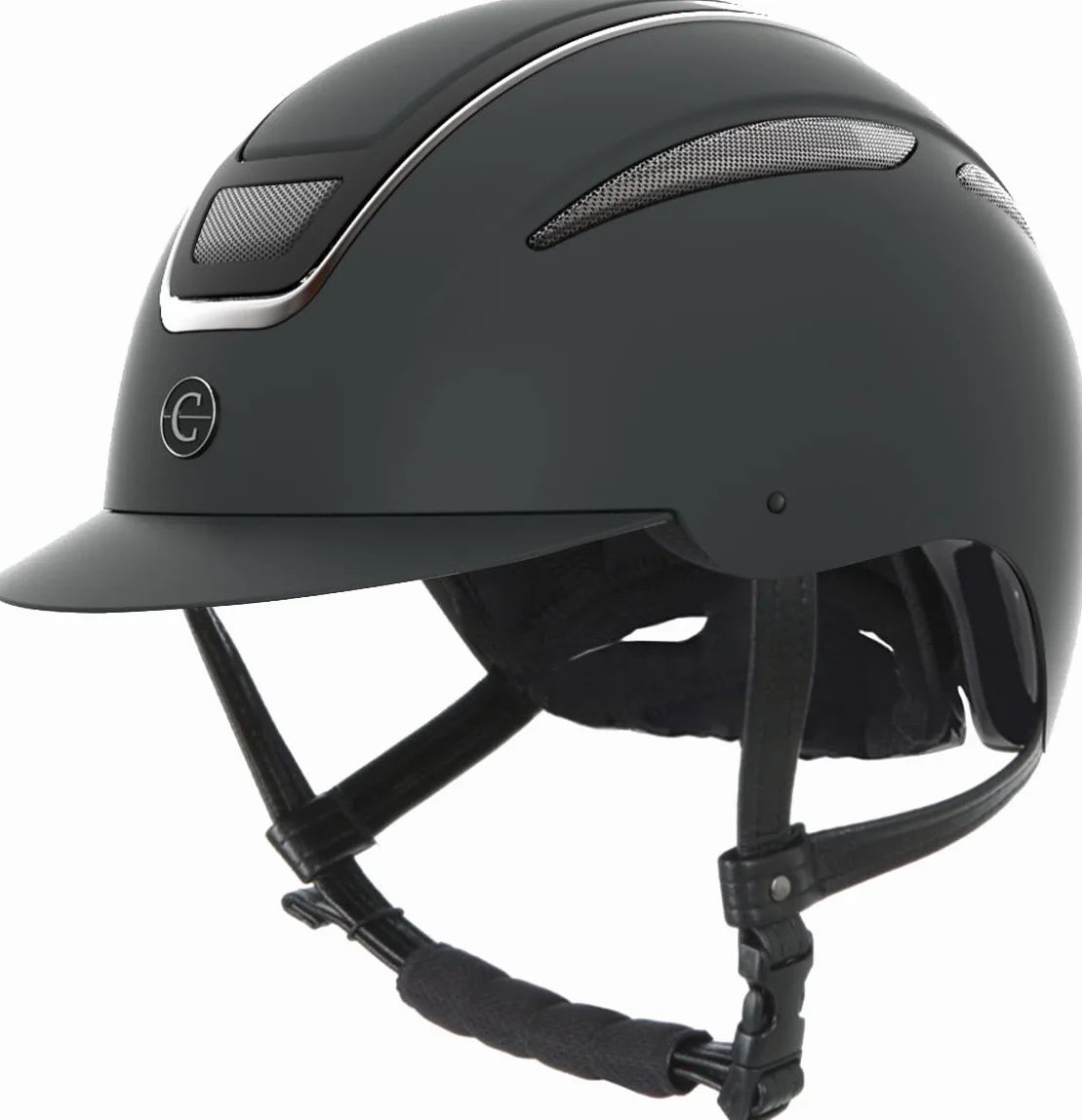 Cavalliero kask jeździecki Elite, kask jeździecki dla kobiet, Optymalna wentylacja, paski z ekoskóry, Wyjmowana tapicerka, twardy zewnętrzny kołpak z ABS, kolor czarny, L/59-61cm