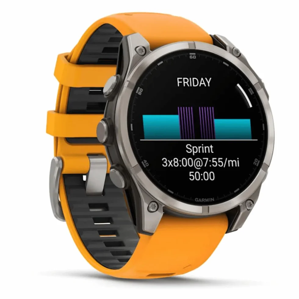 GARMIN FENIX 8-47 mm, AMOLED, SAPPHIRE TITANIUM ZE SPARKORANGE/GRAFITOWYM PASEM SILIKONOWYM