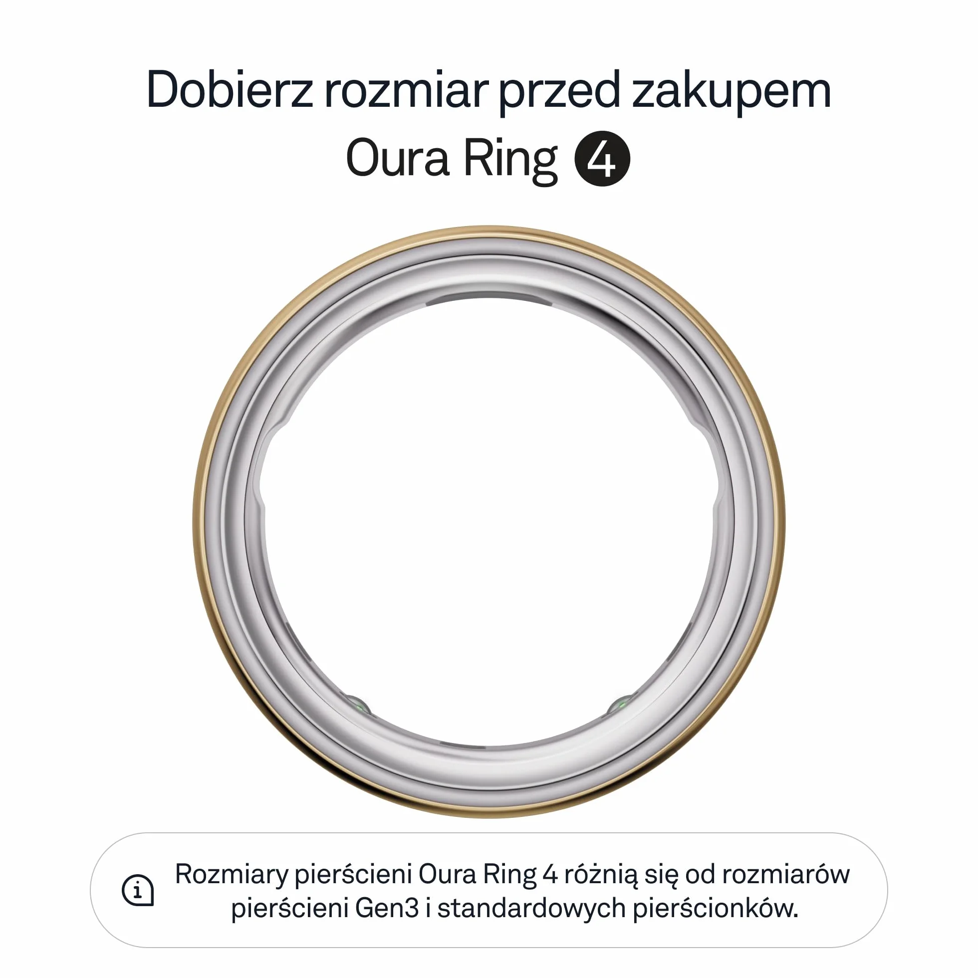 Oura Ring 4 - Gold - Rozmiar 7 Smart Ring | Najpierw dobierz rozmiar z zestawem miarowym OR4 | Urzadzenie noszenia pomiaru jakosci snu - Tetno - Pomiar kondycji - Bateria do 8 dni