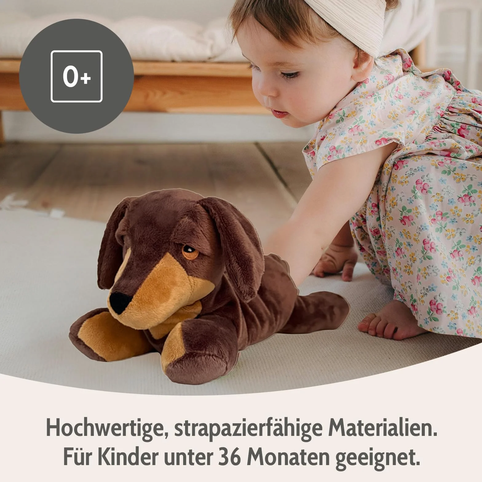 Habibi Plush poduszka termiczna/pluszak dla dzieci i dorosłych – 2045 jamniczek z nadzieniem z prosa, podgrzewana przytulanka do podgrzewania w kuchence mikrofalowej/piekarniku, idealna również dla
