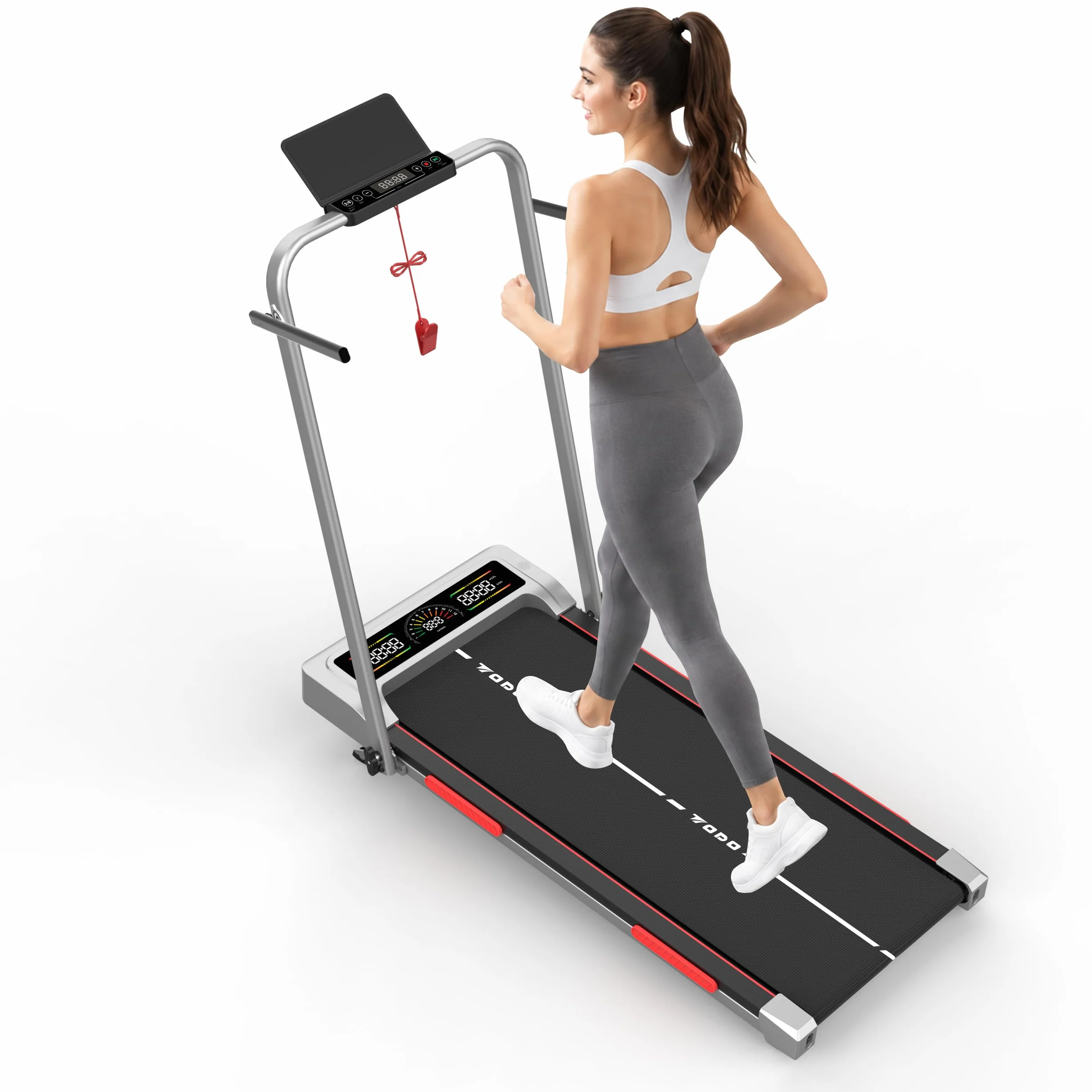 TODO Bieżnia Składana z Ręczne Nachyleniem 10%, 12 km/h Mata do chodzenia z Głośnik Bluetooth, 12 Programów, Bieżnia do Domu i Biura Pojemność 150kg, 3.5HP Treadmill, APP&Wyświetlaczem LED