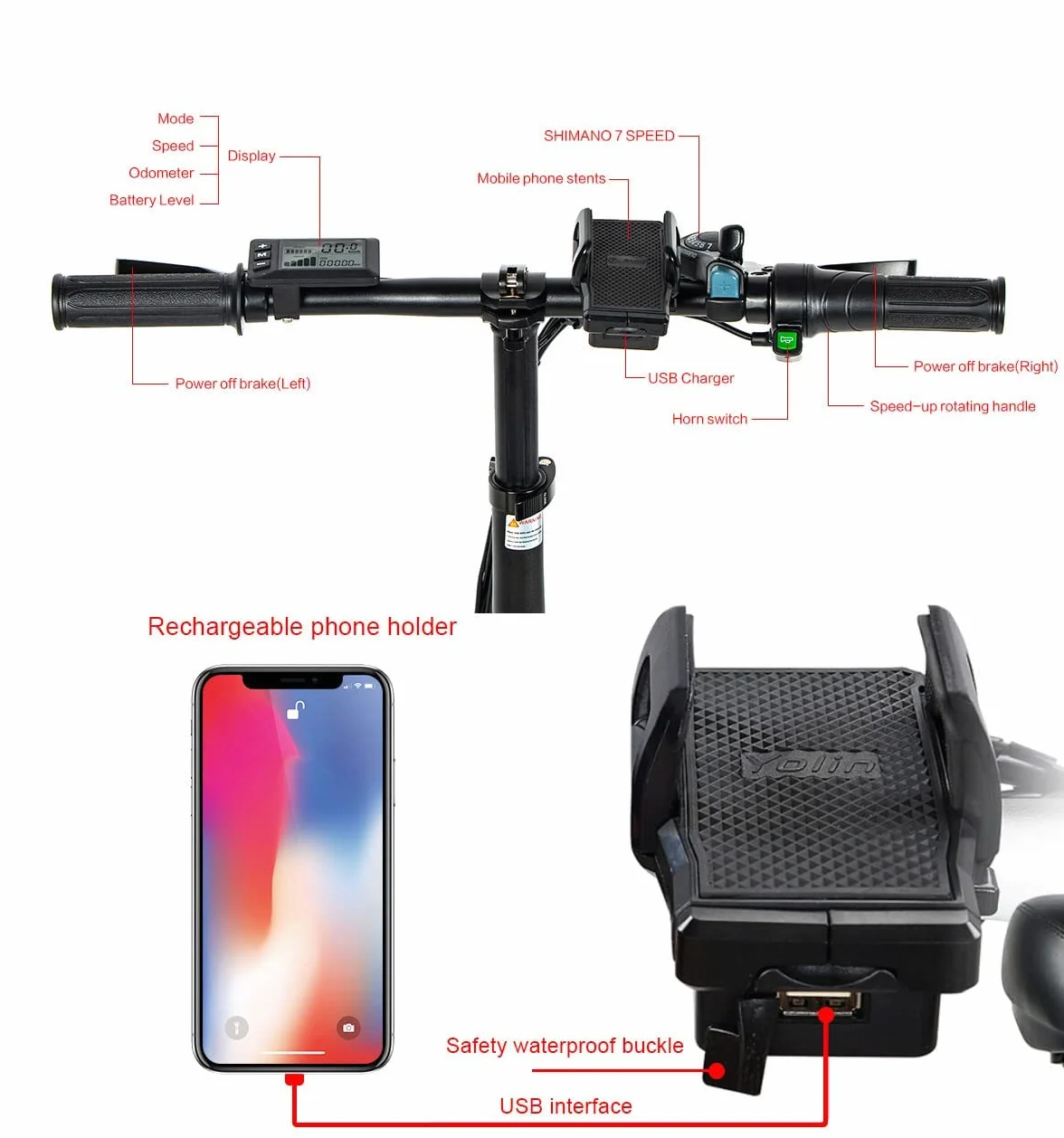 SAMEBIKE 20 Calowy Składany Rower Elektryczny, Wymienny Akumulator 48V/10.4Ah, Podstawowy Składany Mini miejski Rower Elektryczny Dla Nastolatków Dorosłych