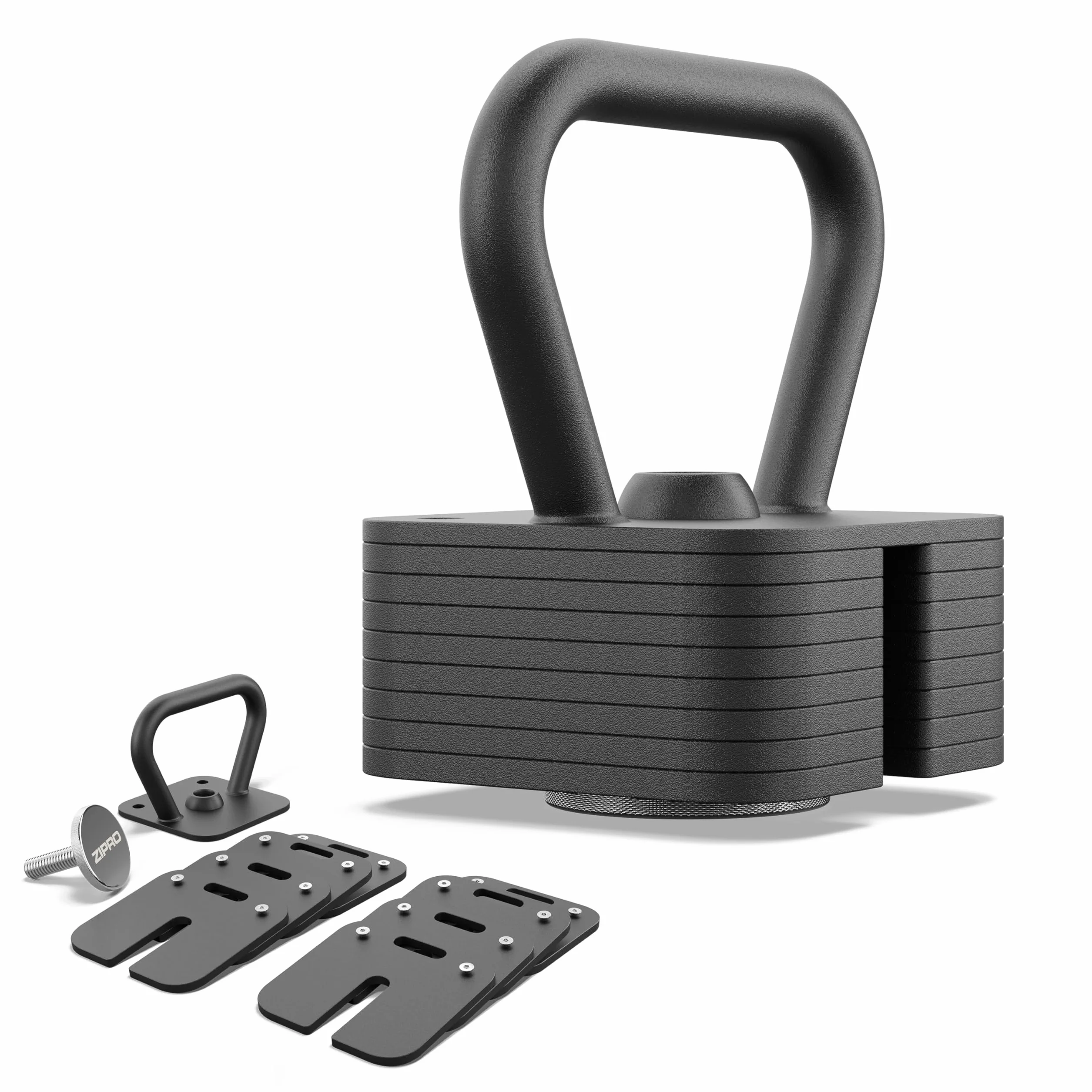 ZIPRO Kettlebell SQUARE Regulowana do 19 kg hantla kulowa Regulowana do treningu siłowego, fitness i workoutu w domu