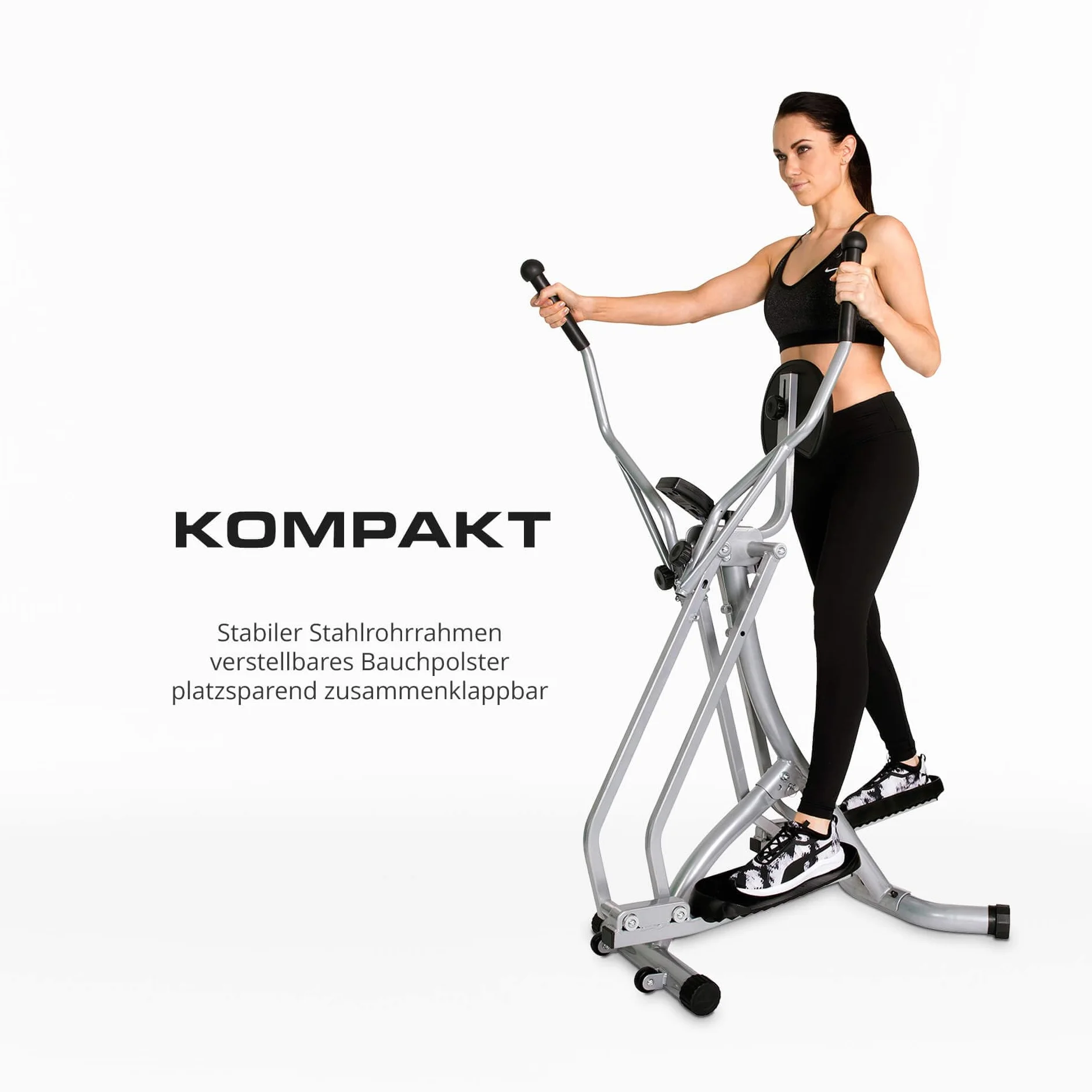 Christopeit Sport składany trenażer eliptyczny orbitrek stepper LCD do 100 kg