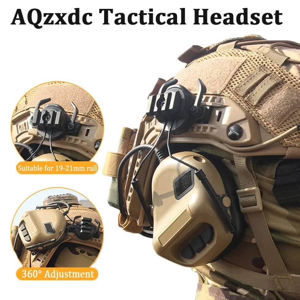 Zestaw szybkiego kasku, ochraniacz w stylu wojskowym z taktycznym zestawem słuchawkowym i pokrowcem na kask, do polowania na Airsoft Paintball na świeżym powietrzu