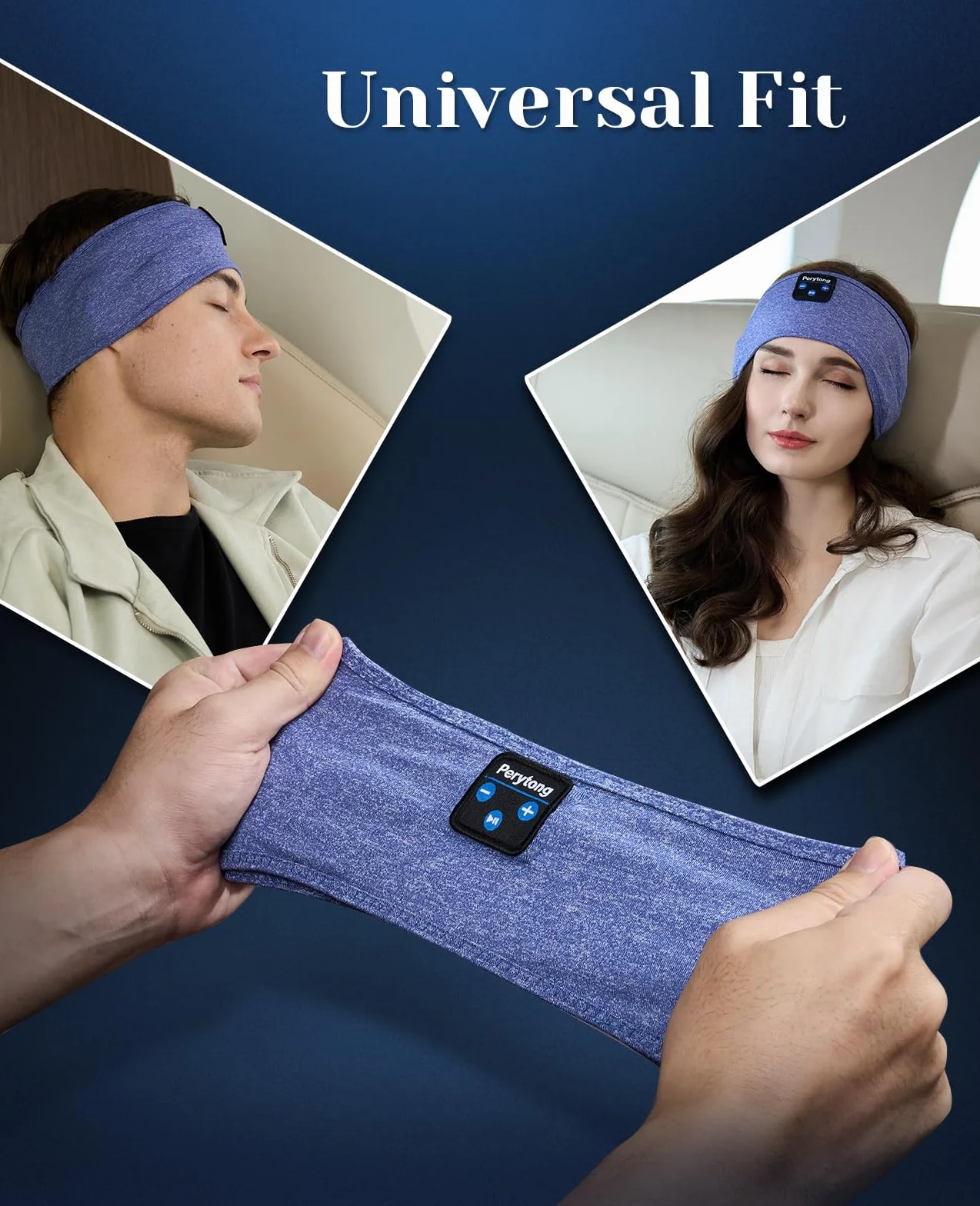 Słuchawki do spania Opaska do spania Bluetooth, słuchawki do spania Perytong Słuchawki sportowe z pałąkiem na głowę, Ultra-miękki pałąk Bluetooth dla śpiących z boku, Prezenty do spania dla