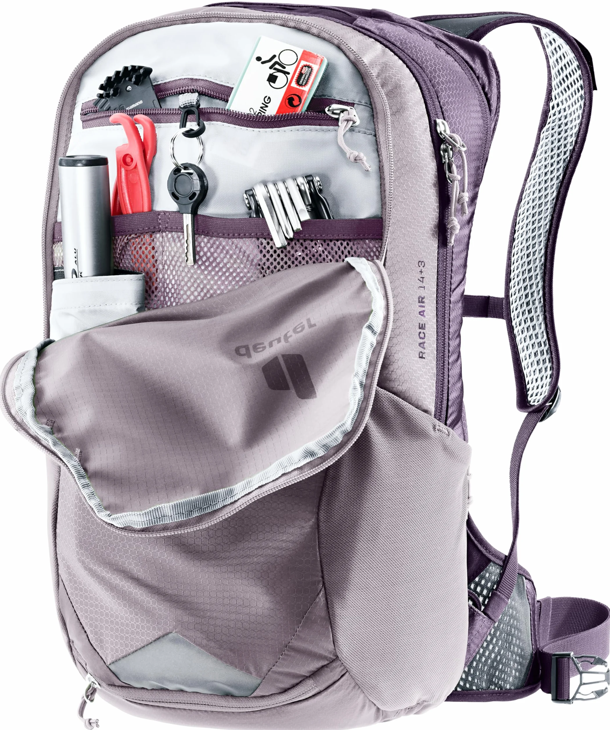 Deuter Uniseks Race Air 14+3 3204423 Plecak Rowerowy, Fioletowy, 14+3 L