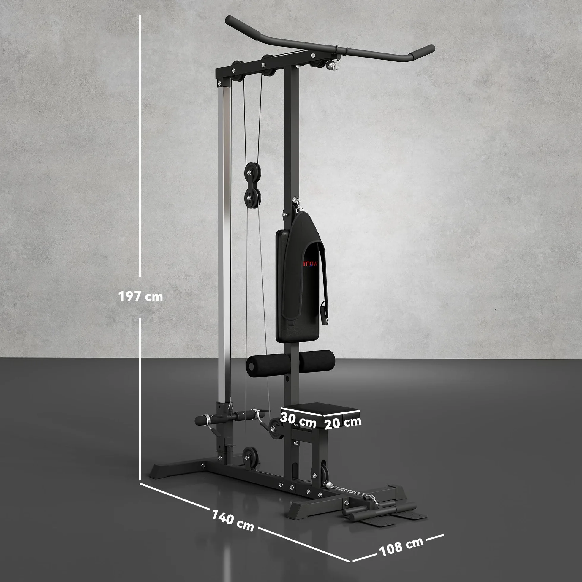 SPORTNOW Stacja do treningu siłowego do domu, wielofunkcyjna stacja fitness z drążkiem do podciągania, do 50 kg, sprzęt fitness do treningu siłowego w domu