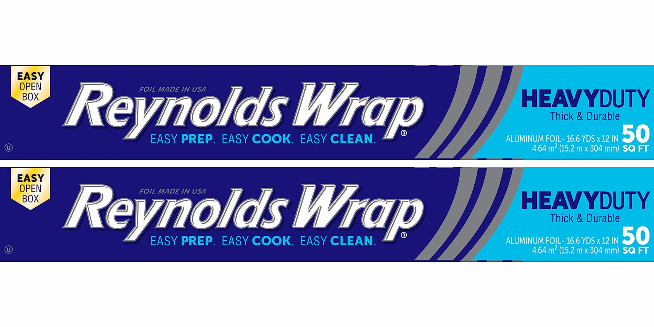 Reynolds Wrap Folia aluminiowa, wytrzymała, 50 m2, (2 sztuki)
