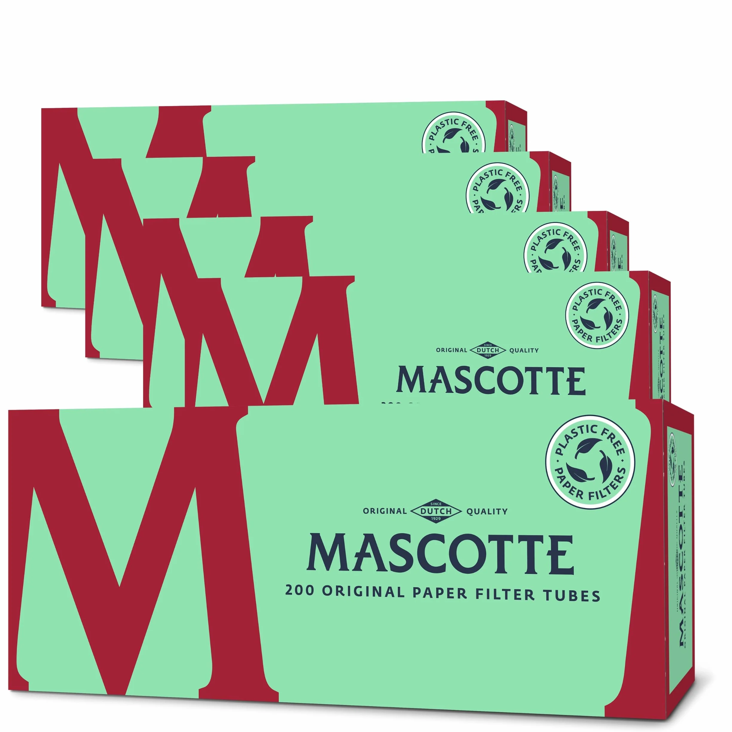 Mascotte® Oryginalne tubki do papierowych filtrów 8 mm, 200 x 5 kartonów, bez plastiku tulejki do nabijania papierosów, perforowane tulejki filtracyjne, 1000 tulejek