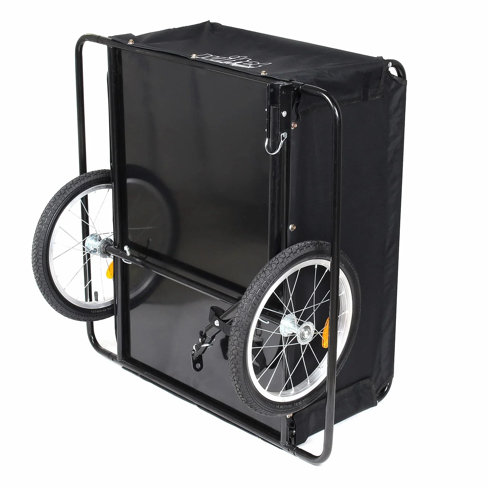 Wiltec Przyczepka rowerowa do 65 kg, transportowa przyczepka do roweru z osłoną kół, przyczepa na zakupy, wycieczki rowerowe i codzienny transport