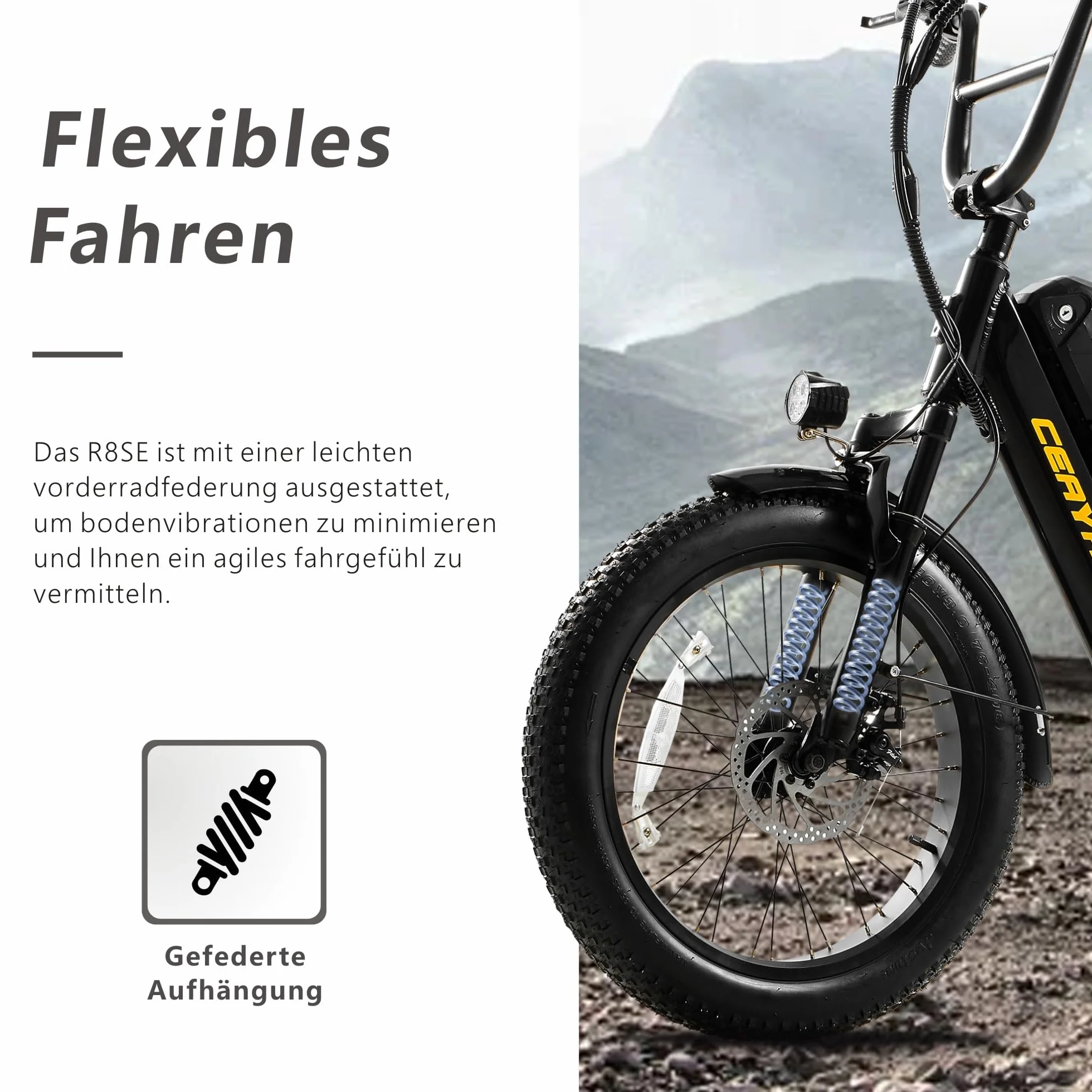 Rower Elektryczny 20 Cali Aluminium Ebike MężCzyźNi Kobiety Elektryczne Rowery Miejskie Fat E Bike Z Akumulatorem 15 Ah, 3,0Cali Calowe Grube Opony, Zawieszenie Widelca, światła Led, 7 Biegów